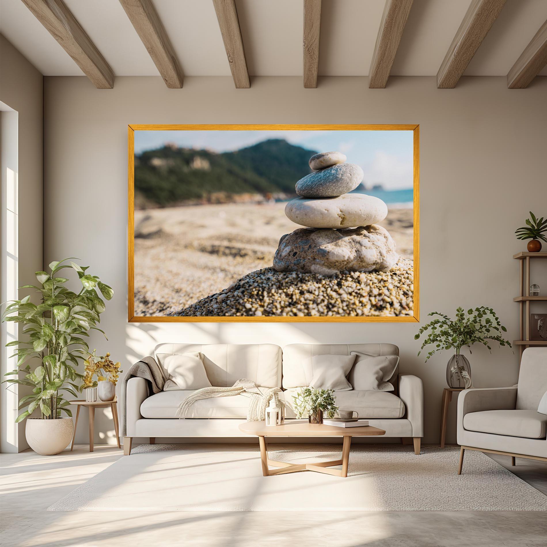 Vászonkép Pyramid Stones Beach mockup 6