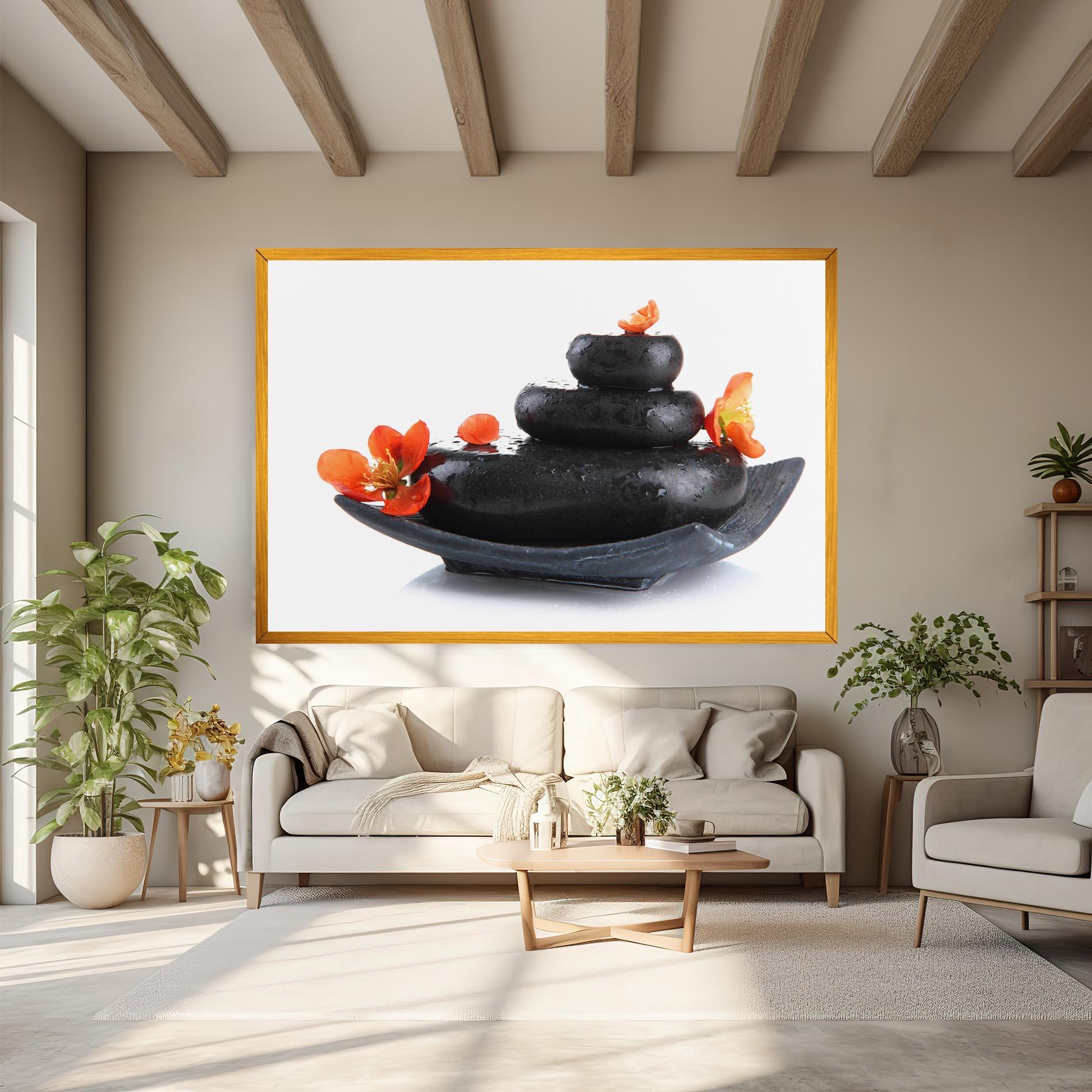 Vászonkép Spa Stones Flowers mockup 6