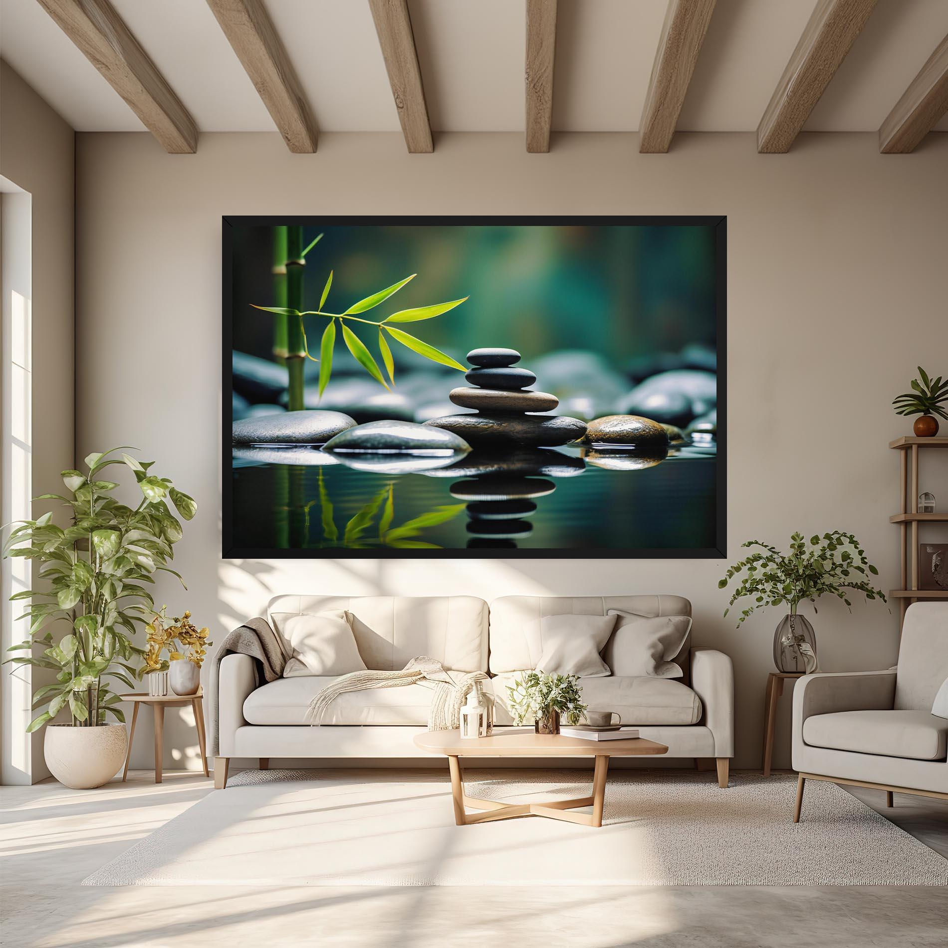 Vászonkép Bamboo Stones mockup 6