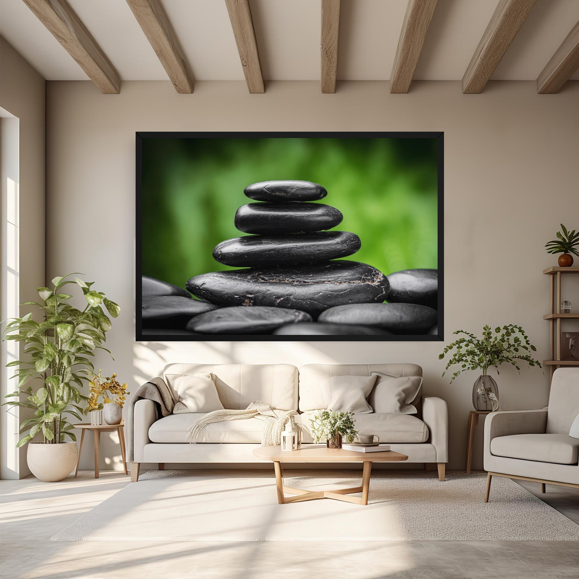 Vászonkép Black Stone Meditation mockup 6
