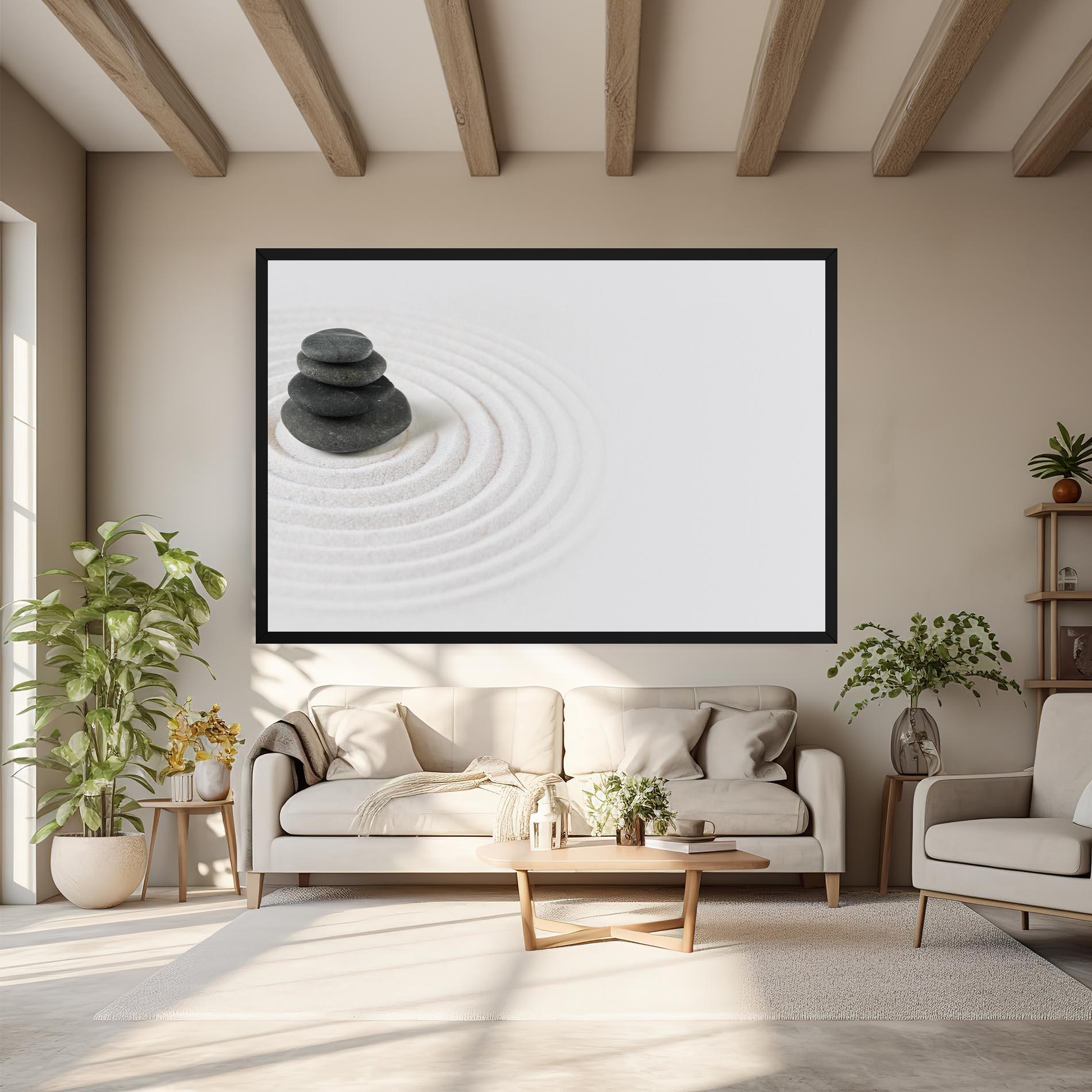 Vászonkép Black Stones Sand mockup 6