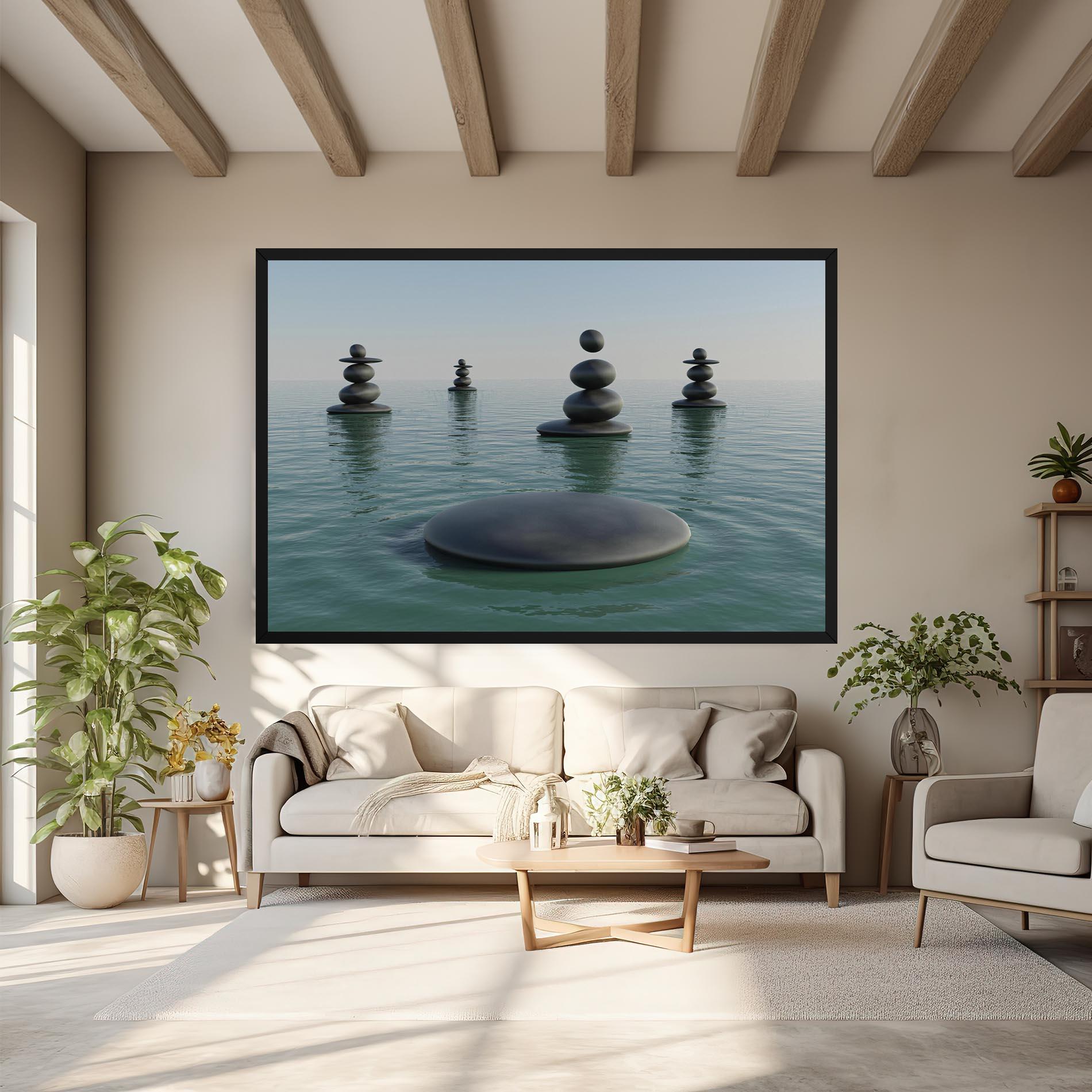 Vászonkép Zen Rock Pool mockup 6