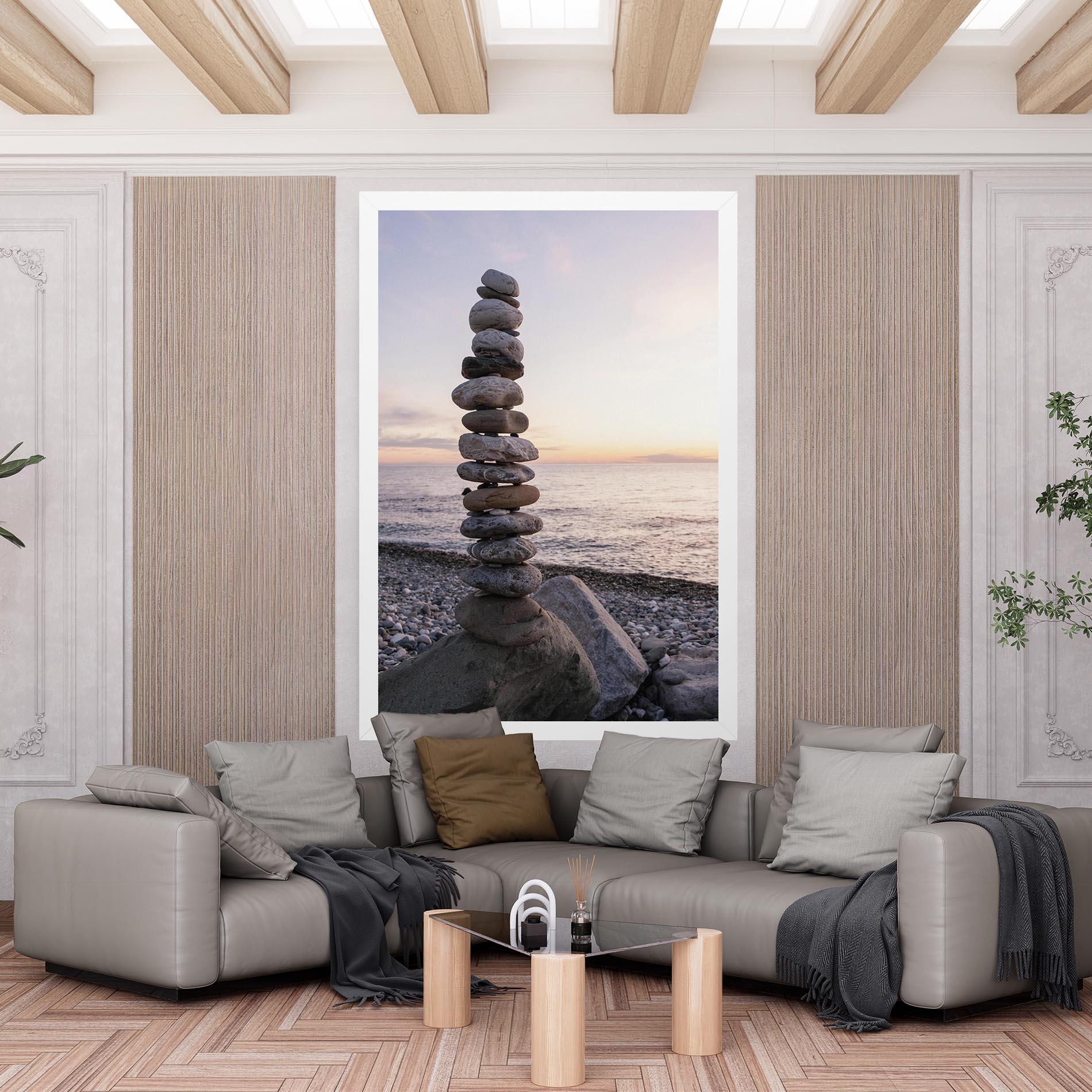 Vászonkép Pebbles Seaside mockup 6