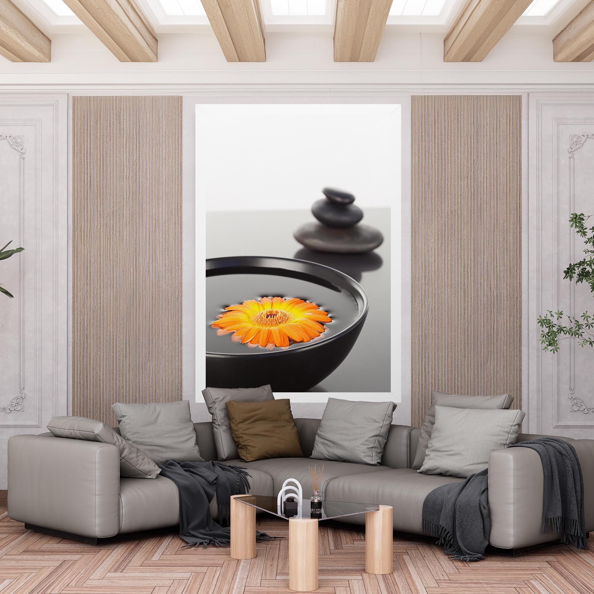 Stone Orange Flower mockup 6