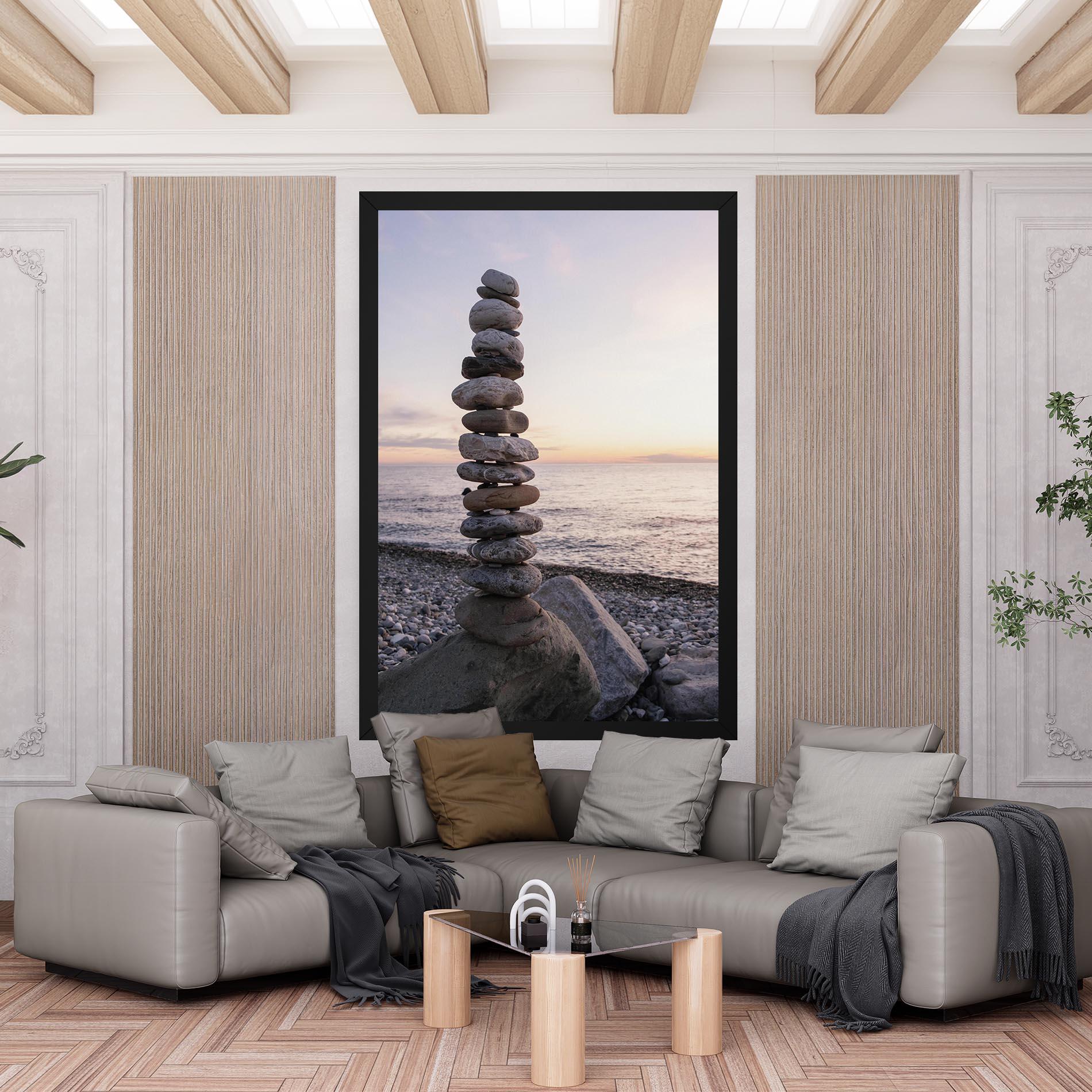 Vászonkép Pebbles Seaside mockup 6