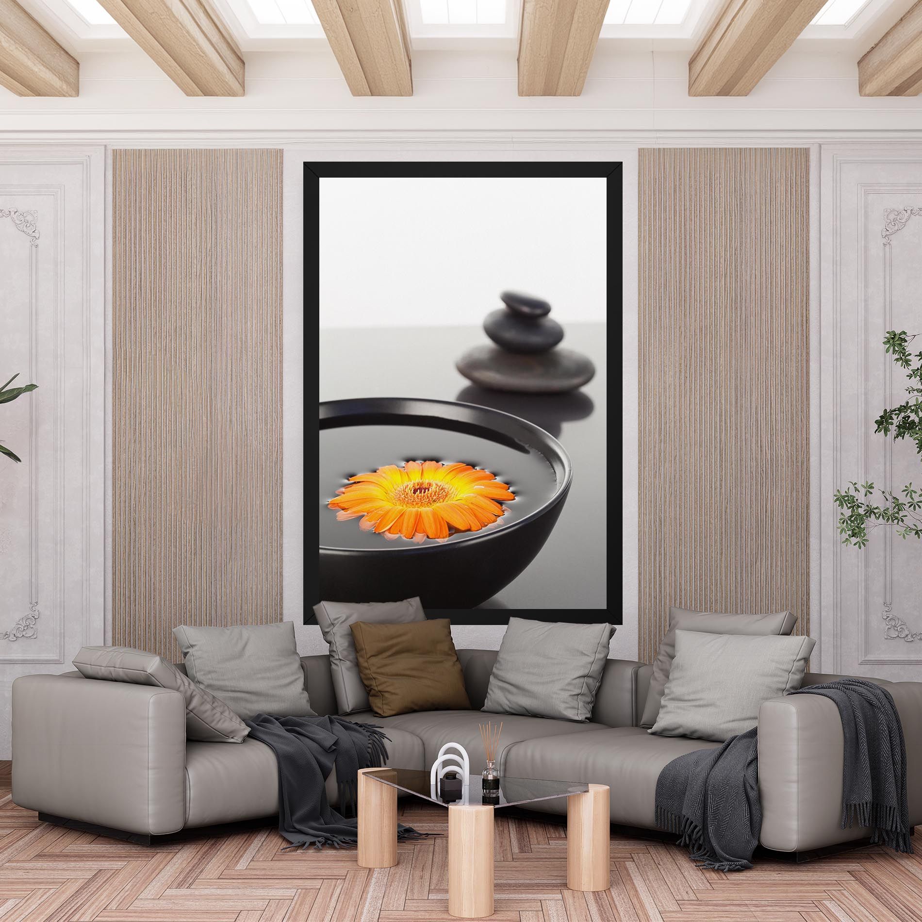 Stone Orange Flower mockup 6