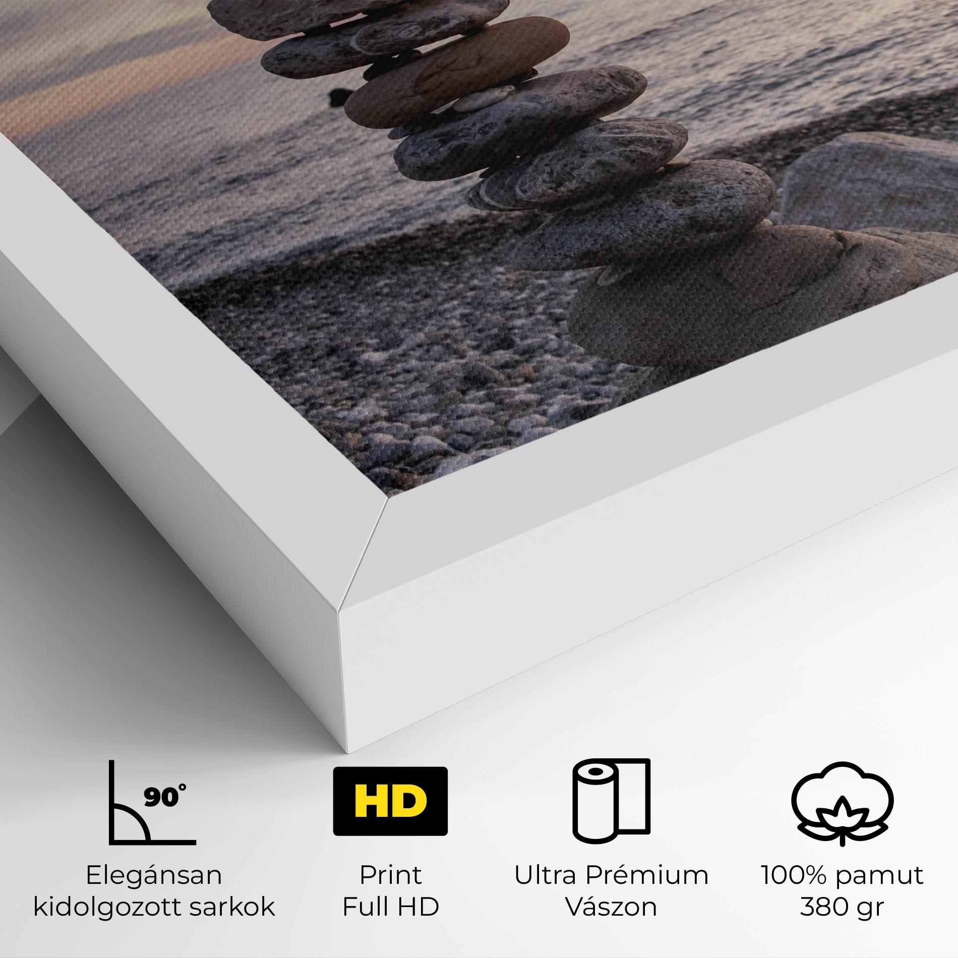 Vászonkép Pebbles Seaside mockup 4