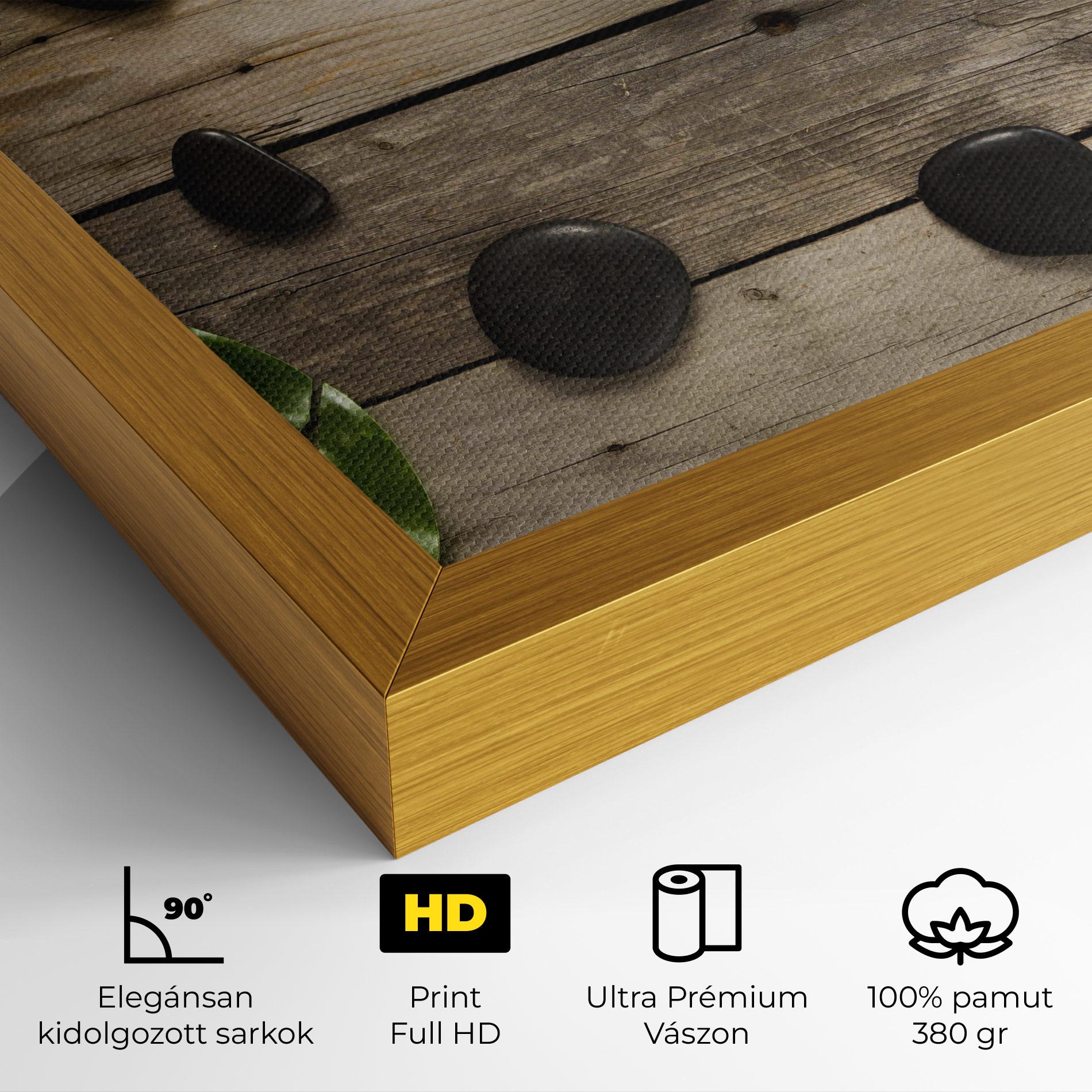 Vászonkép Cotton Flowers Stones mockup 4