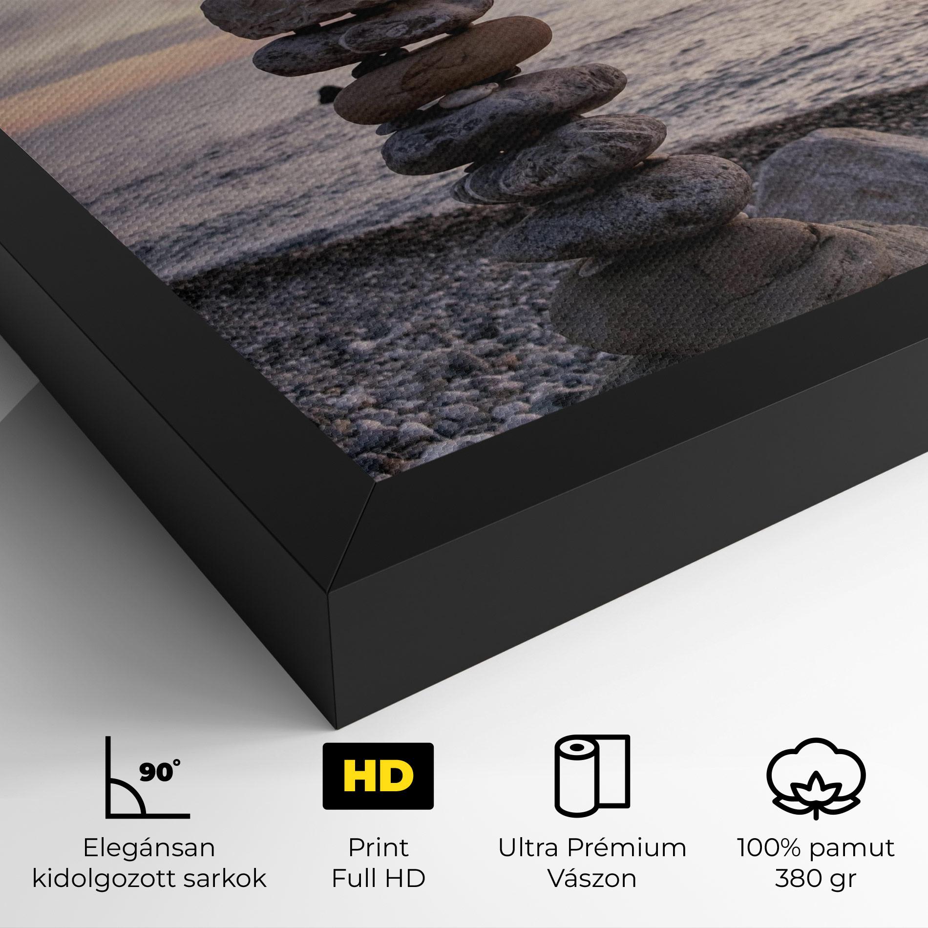 Vászonkép Pebbles Seaside mockup 4