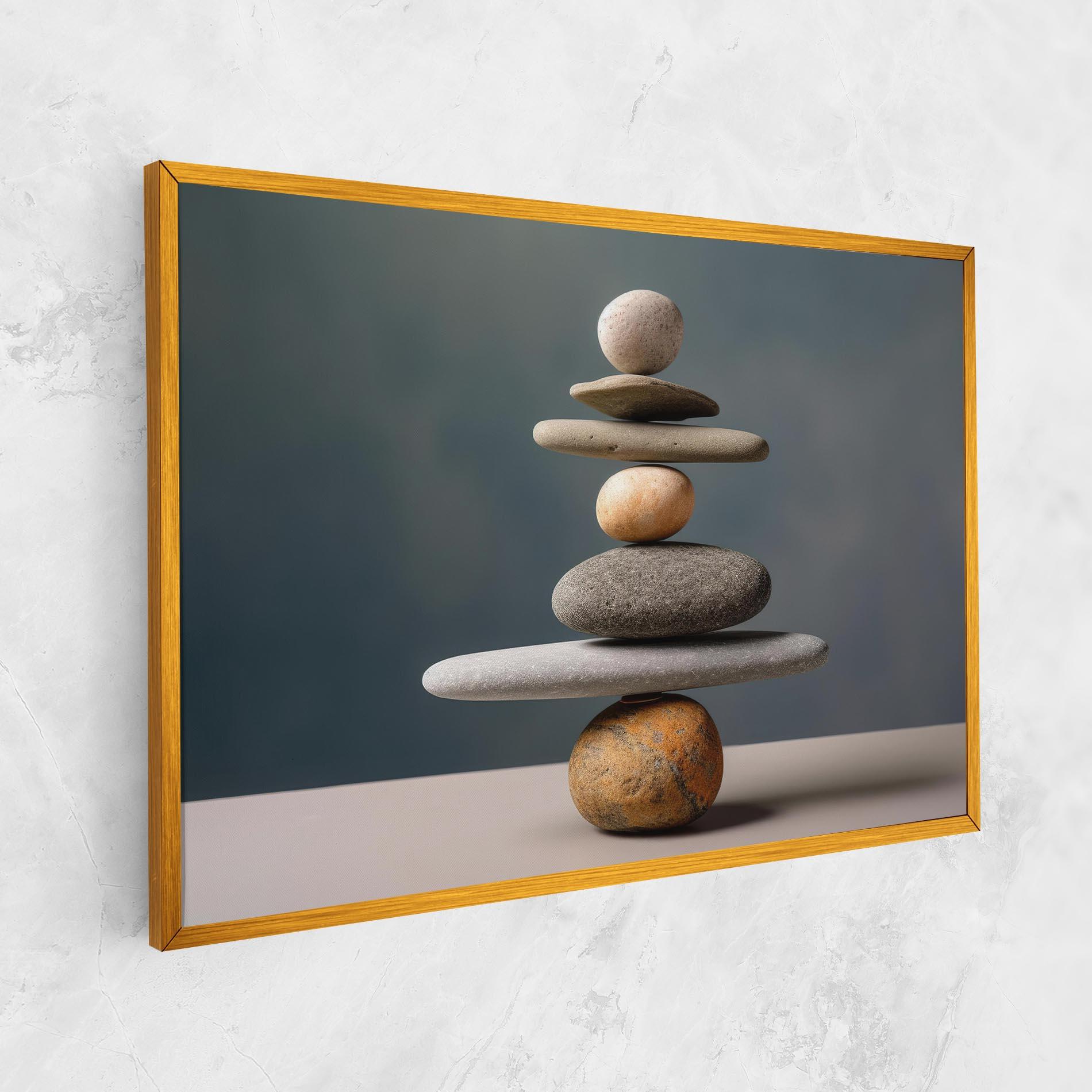 Vászonkép Balance Pebbles Pyramid mockup 1