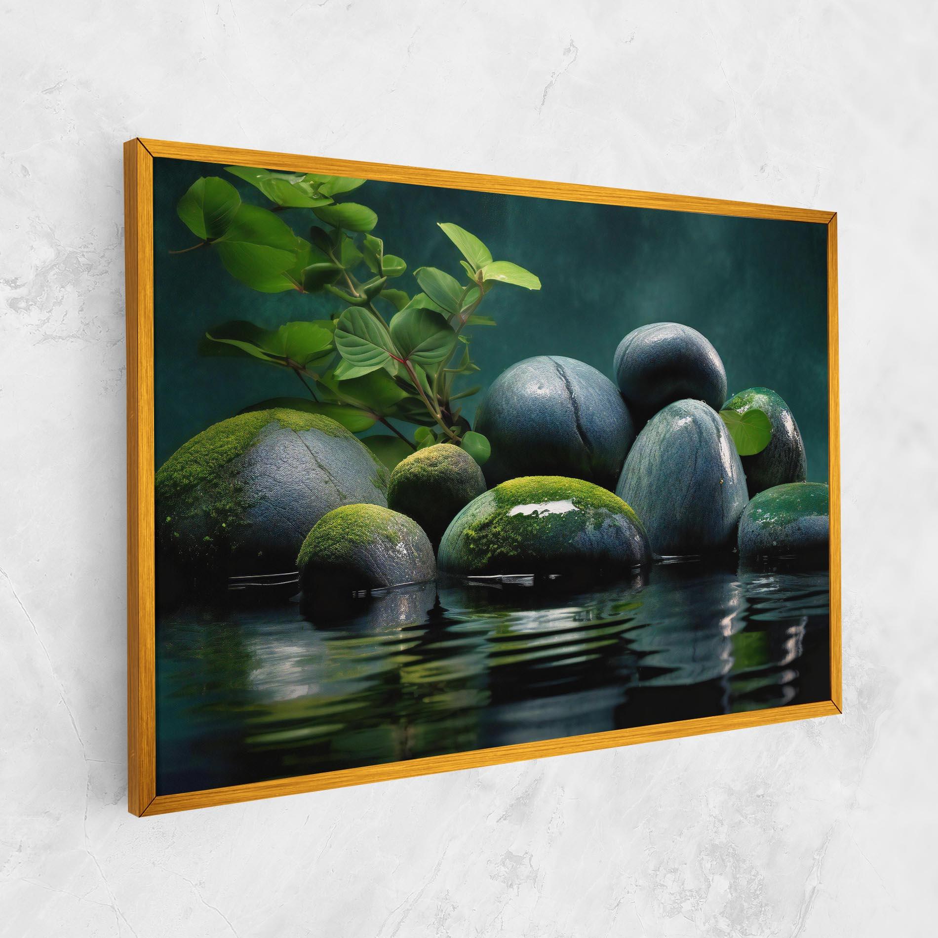 Vászonkép Green Stone Nature mockup 1