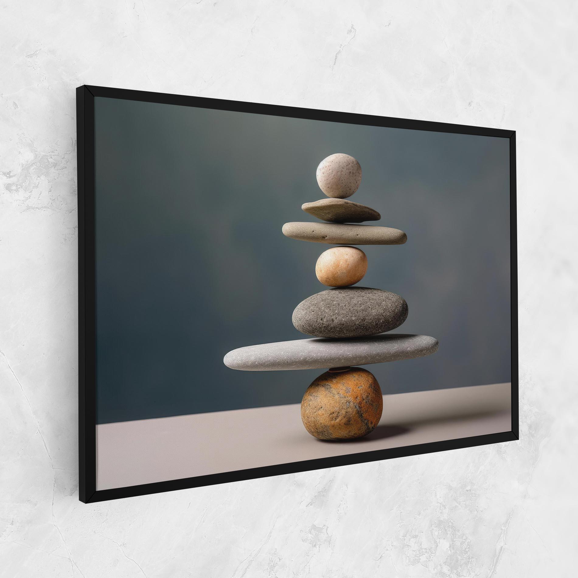 Vászonkép Balance Pebbles Pyramid mockup 1