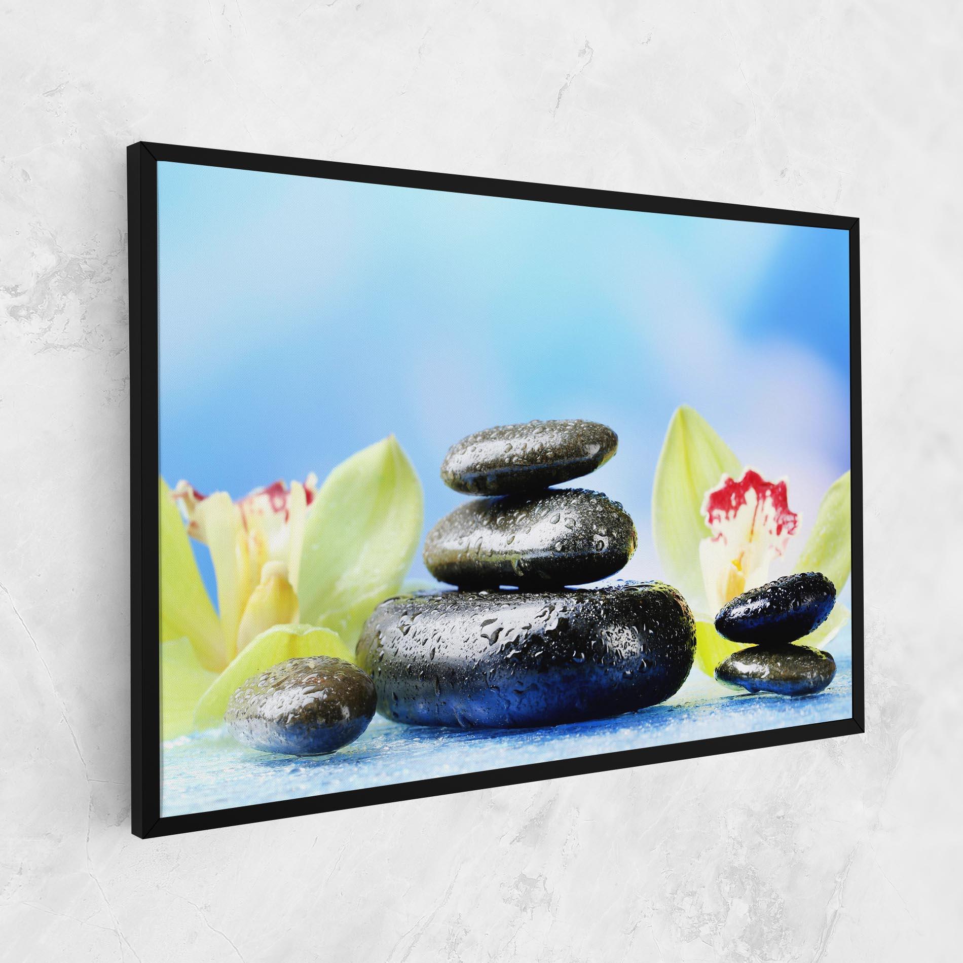 Vászonkép Blooming Orchid Stone mockup 1