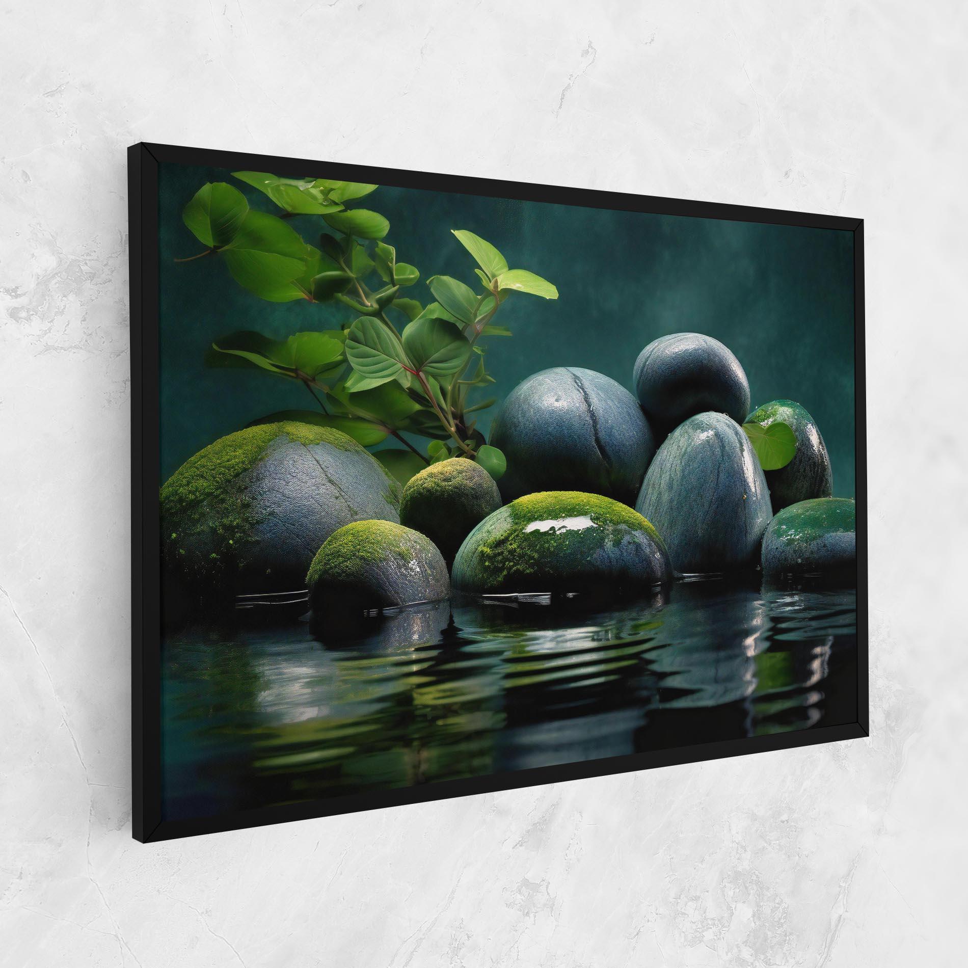 Vászonkép Green Stone Nature mockup 1