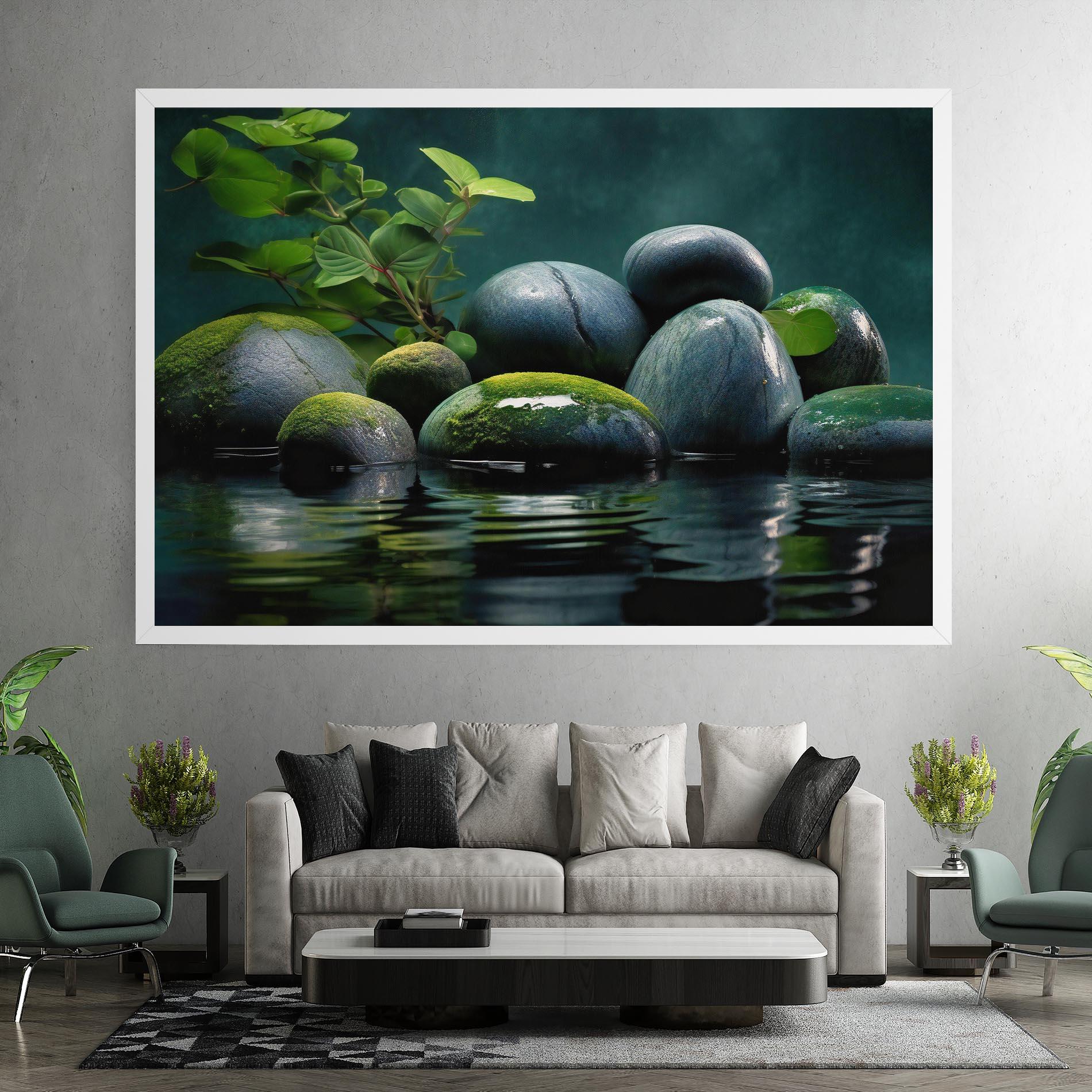 Vászonkép Green Stone Nature mockup 7