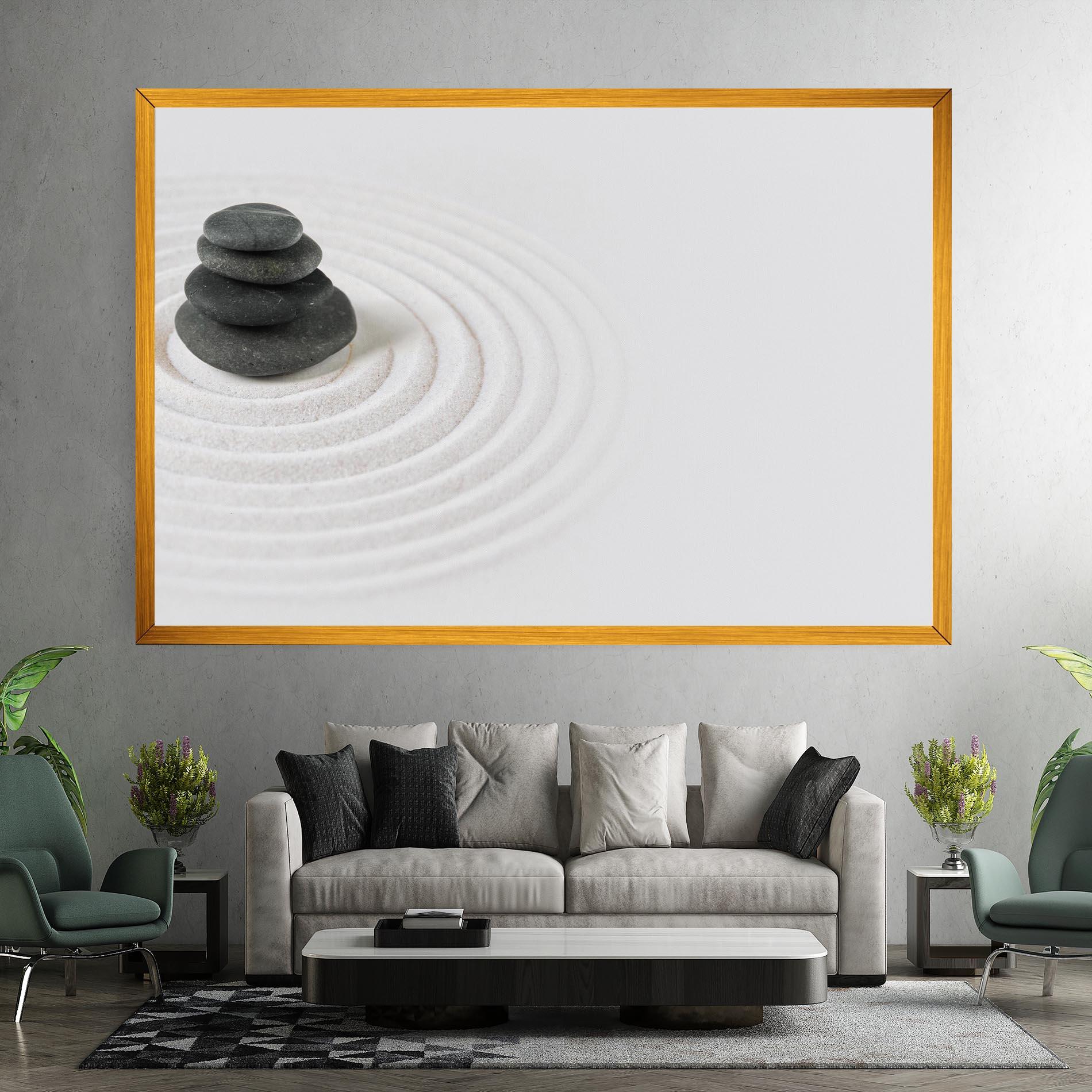 Vászonkép Black Stones Sand mockup 7