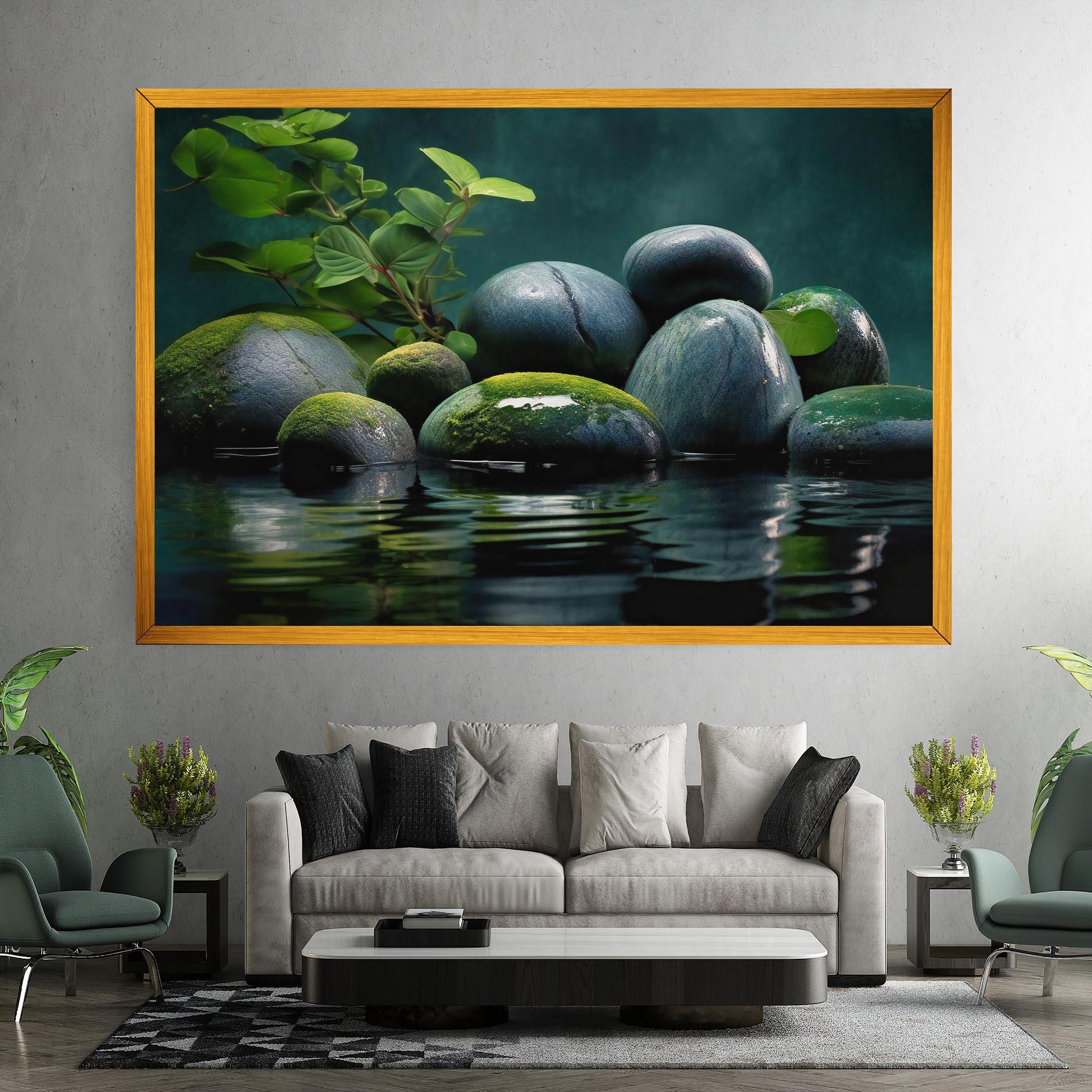 Vászonkép Green Stone Nature mockup 7