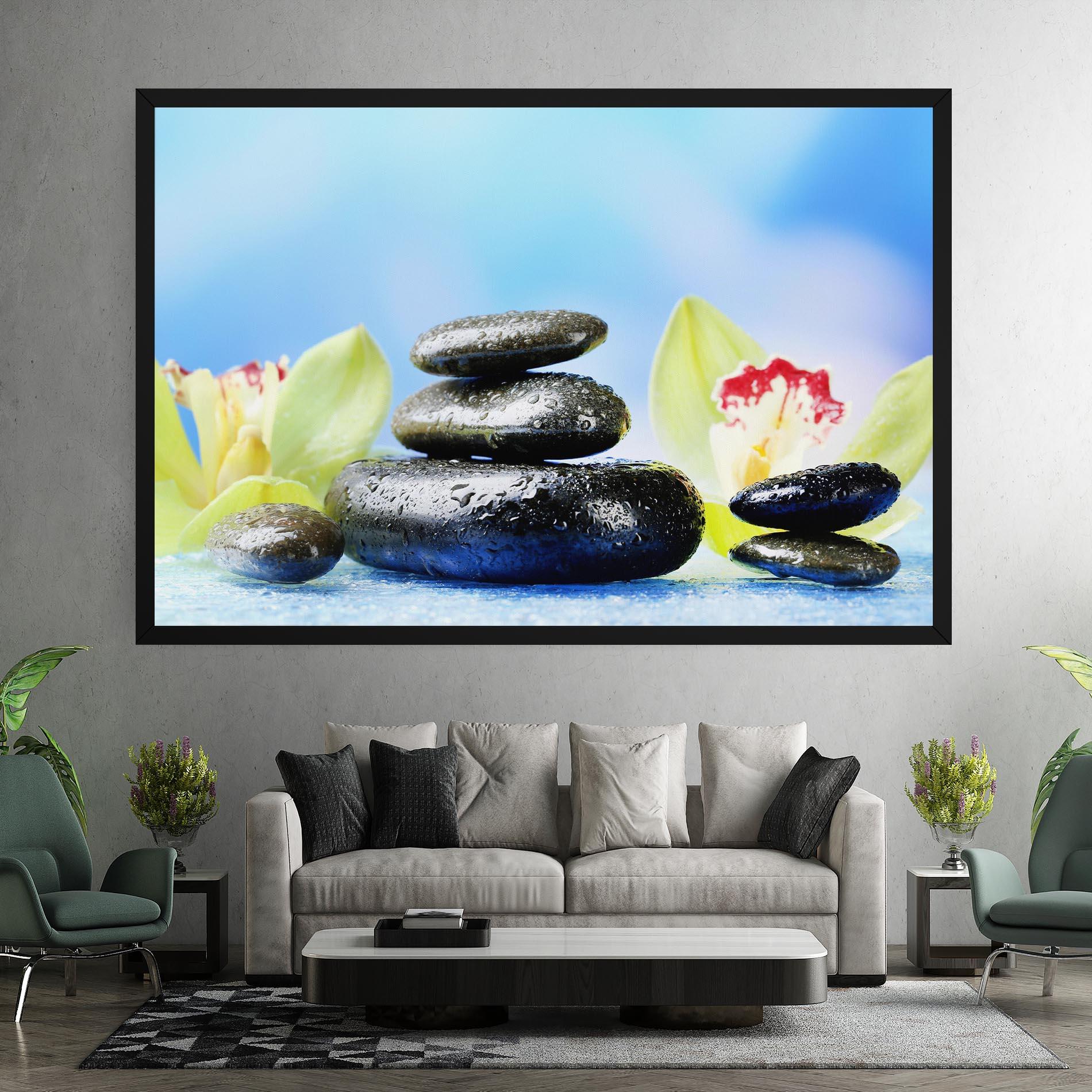 Vászonkép Blooming Orchid Stone mockup 7