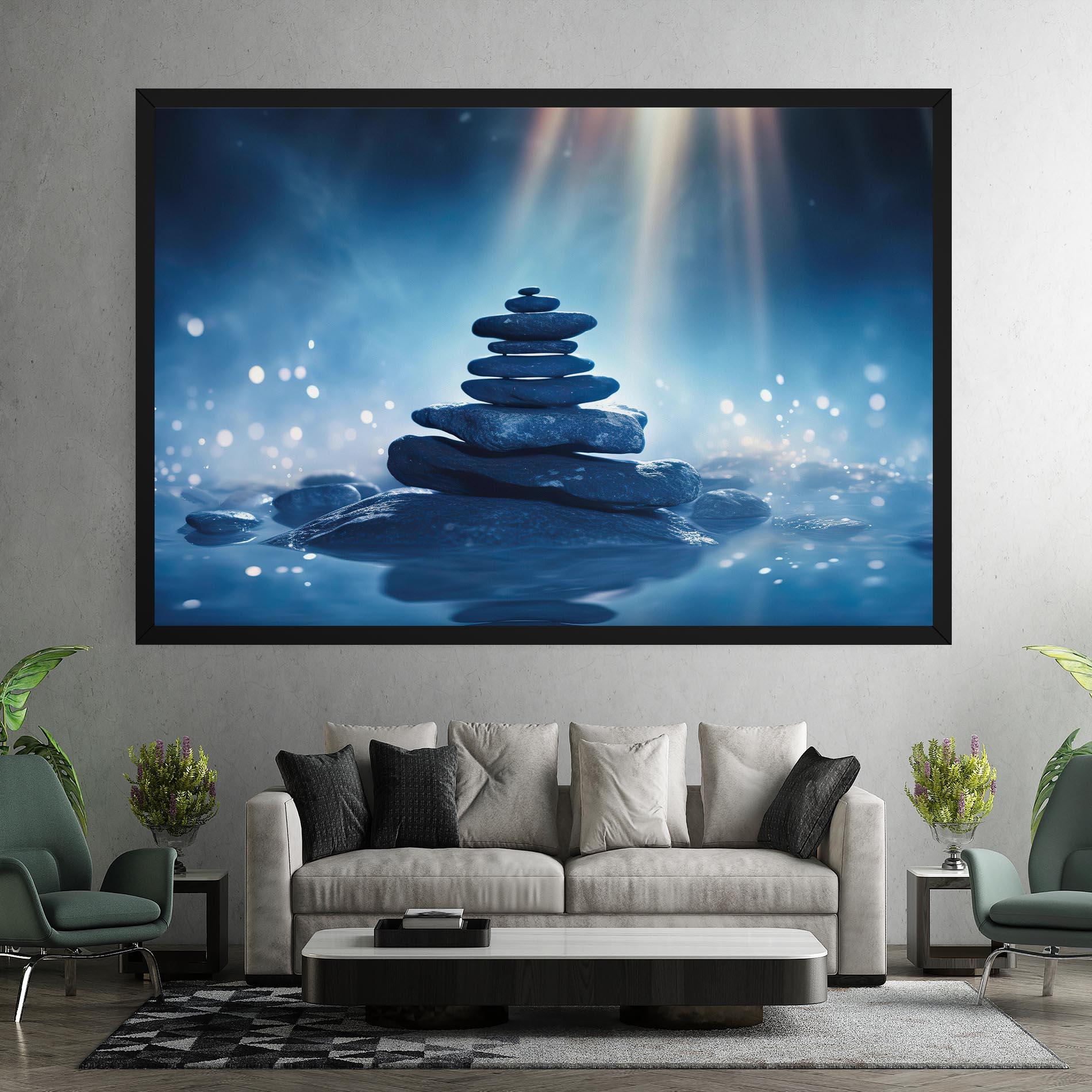 Vászonkép Blue Light Stone mockup 7