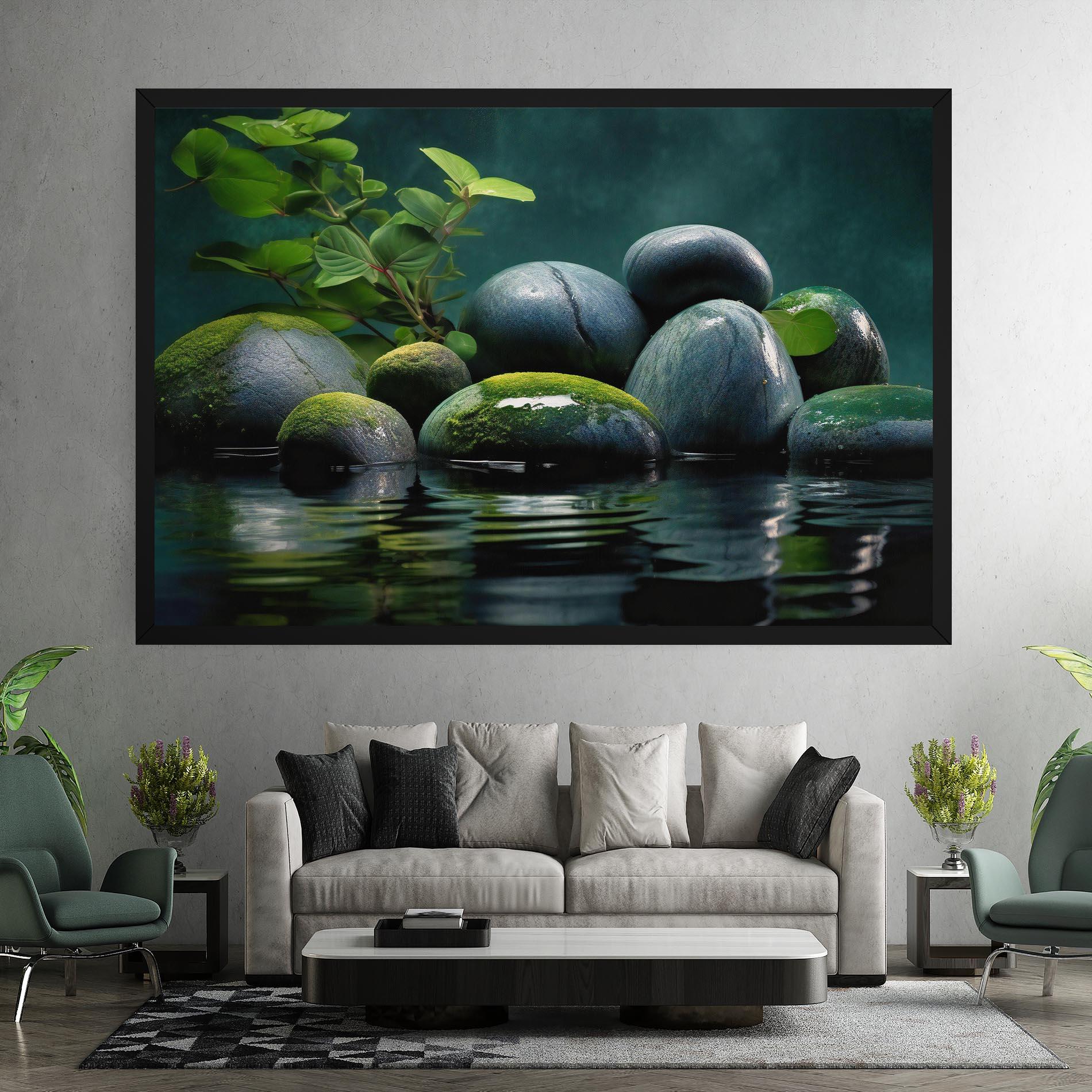 Vászonkép Green Stone Nature mockup 7