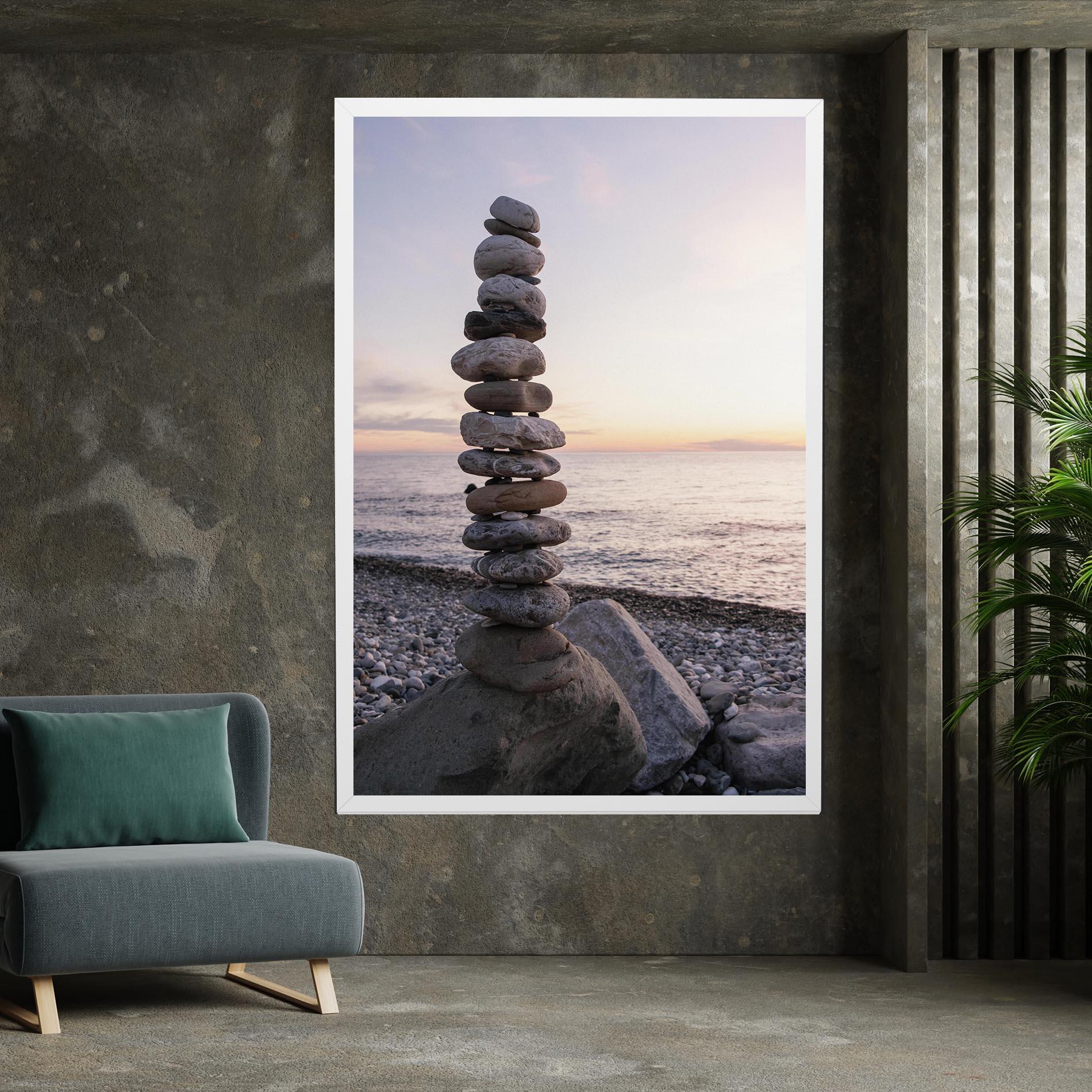 Vászonkép Pebbles Seaside mockup 7