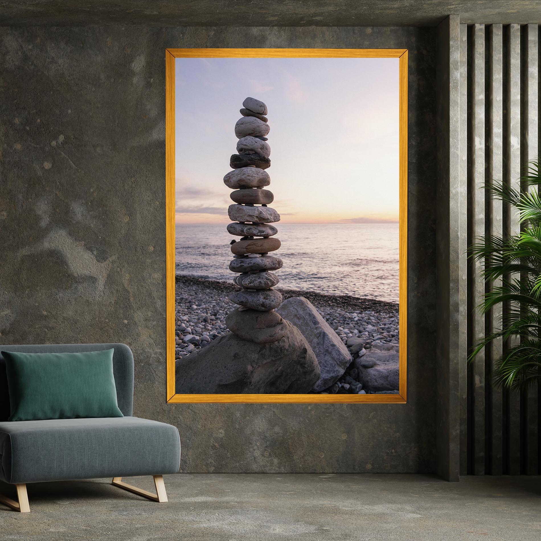 Vászonkép Pebbles Seaside mockup 7