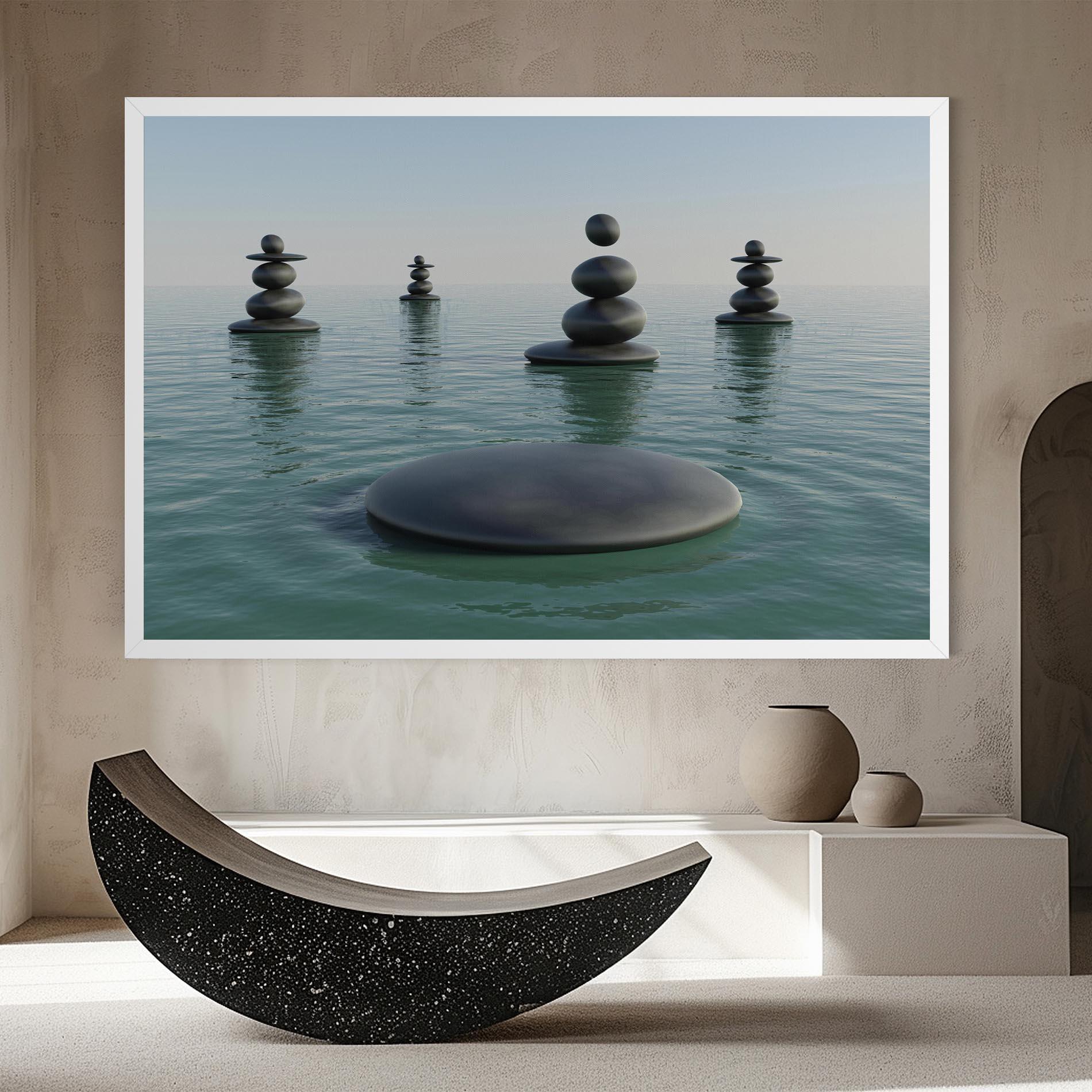 Vászonkép Zen Rock Pool mockup 8