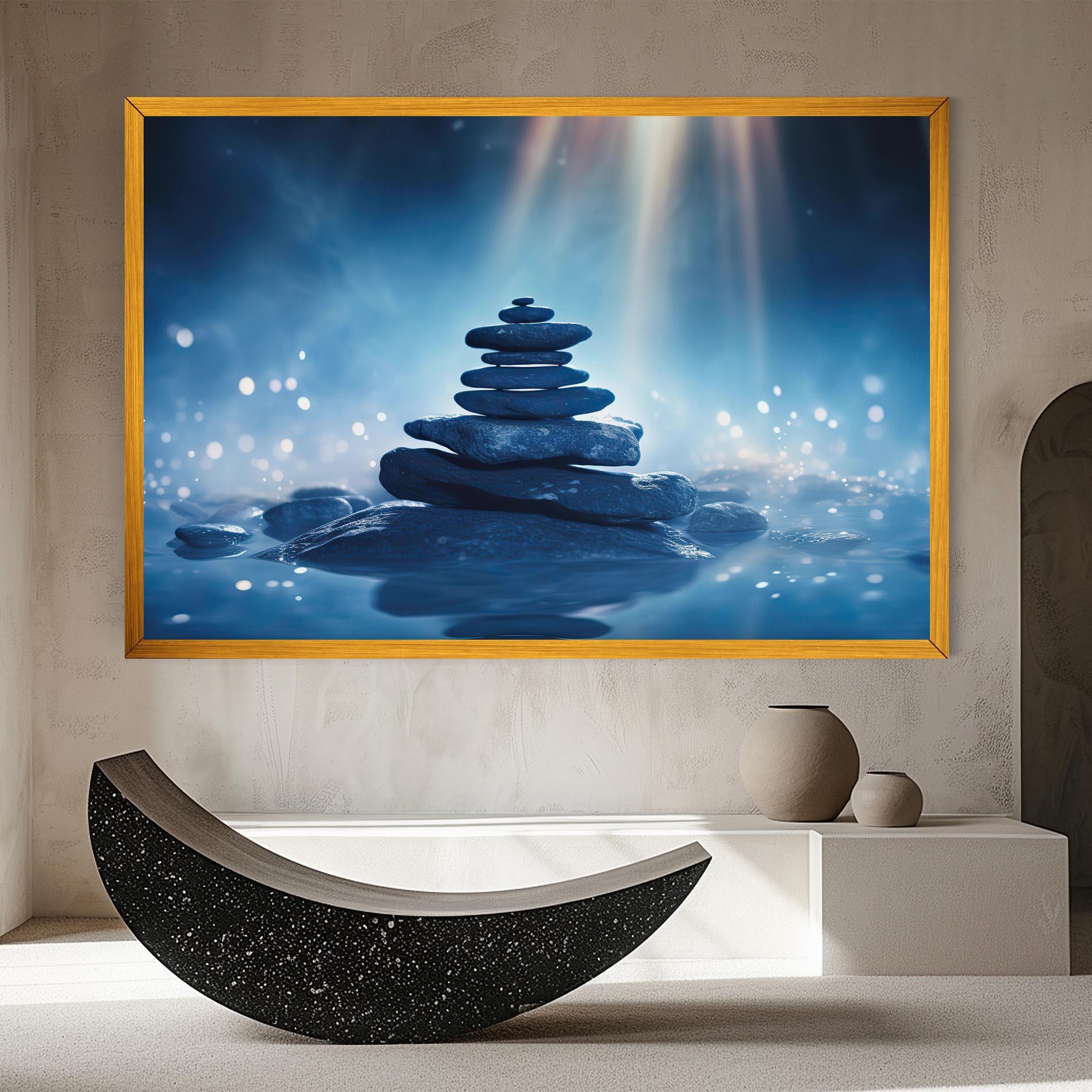 Vászonkép Blue Light Stone mockup 8