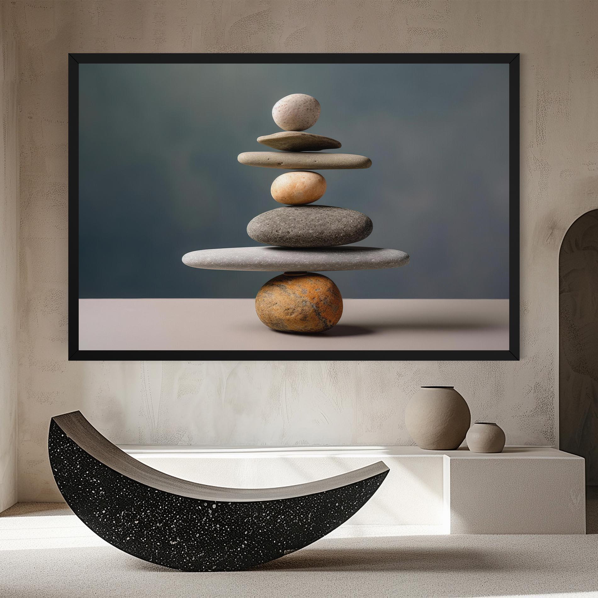 Vászonkép Balance Pebbles Pyramid mockup 8