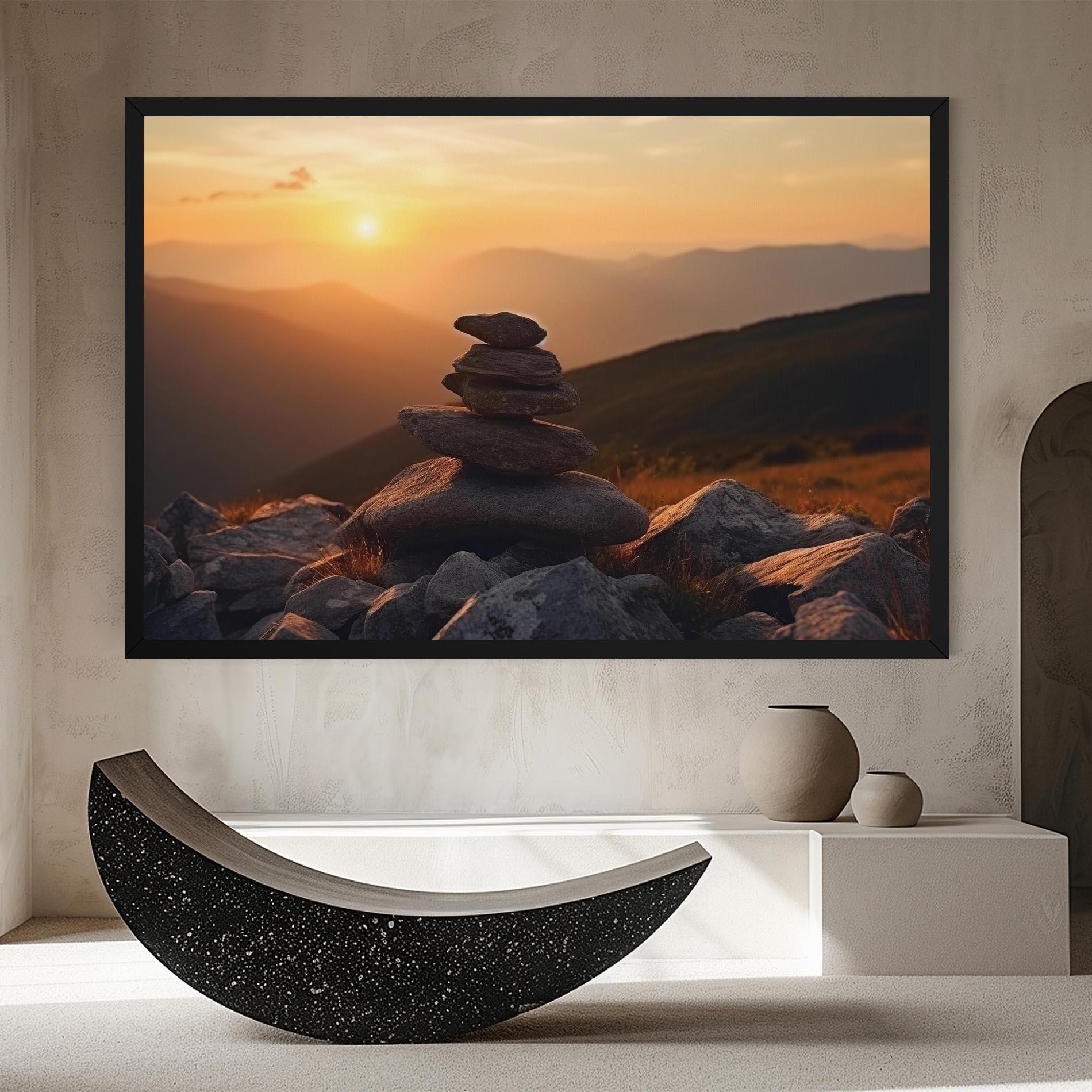 Vászonkép Nature Sunset Stones mockup 8