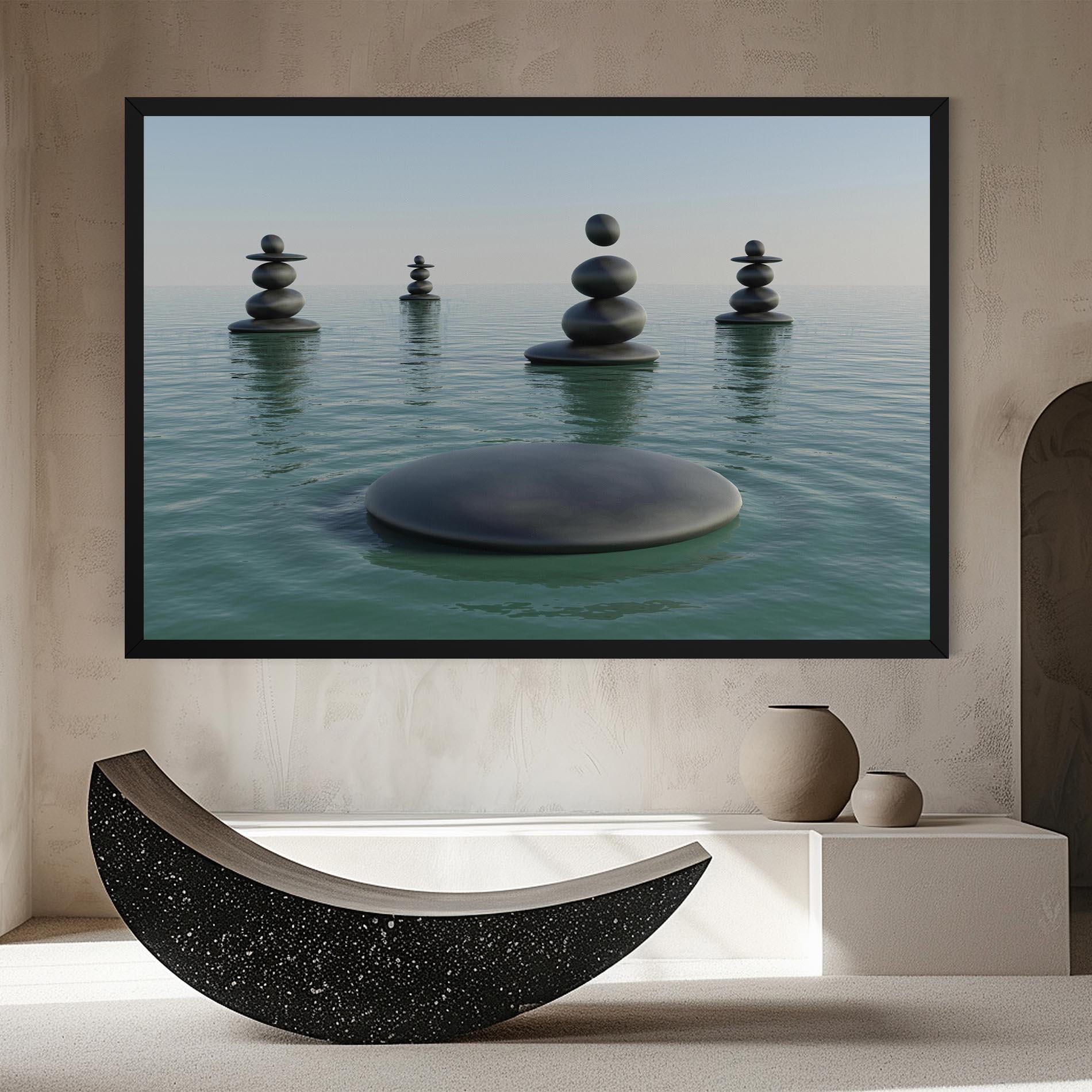 Vászonkép Zen Rock Pool mockup 8