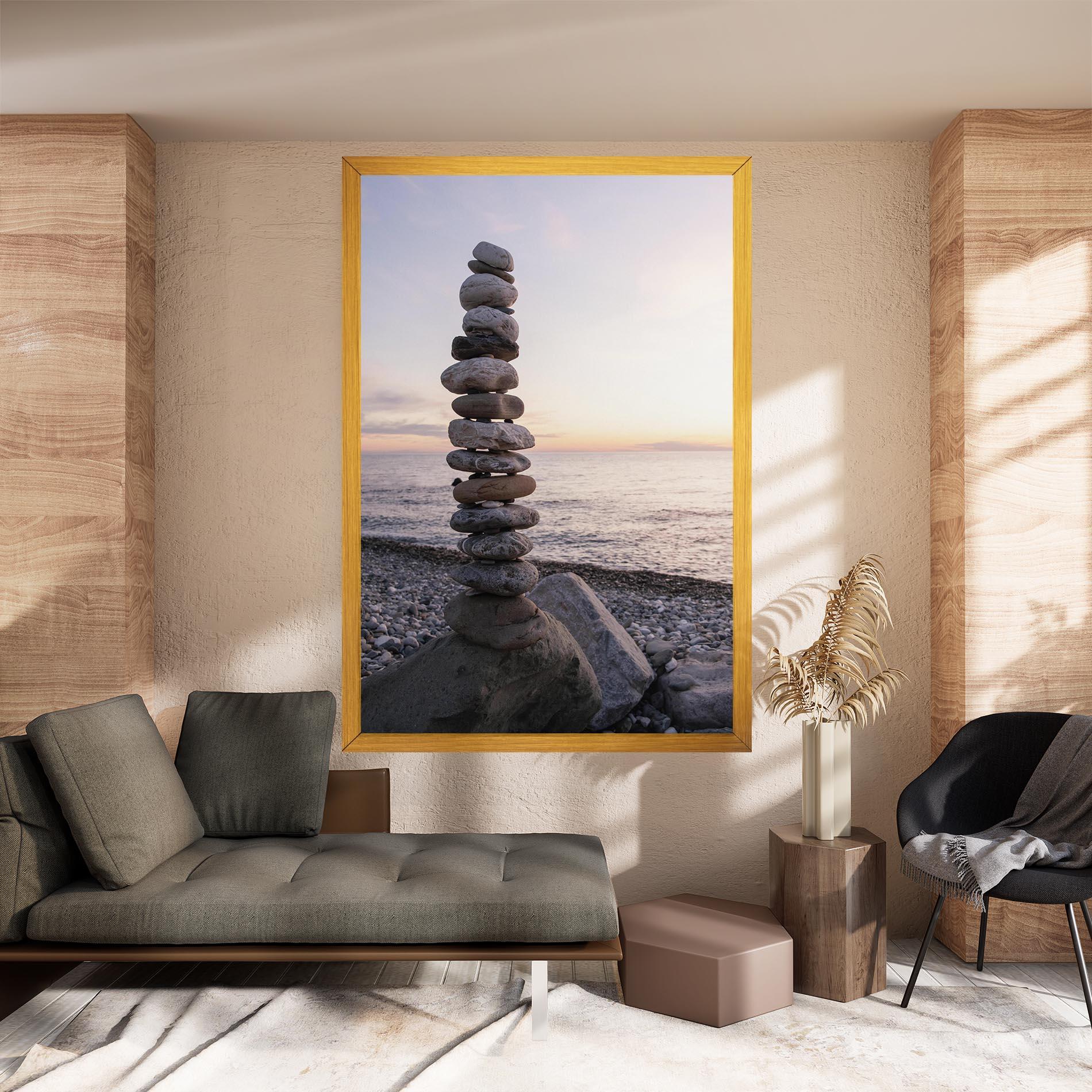 Vászonkép Pebbles Seaside mockup 8