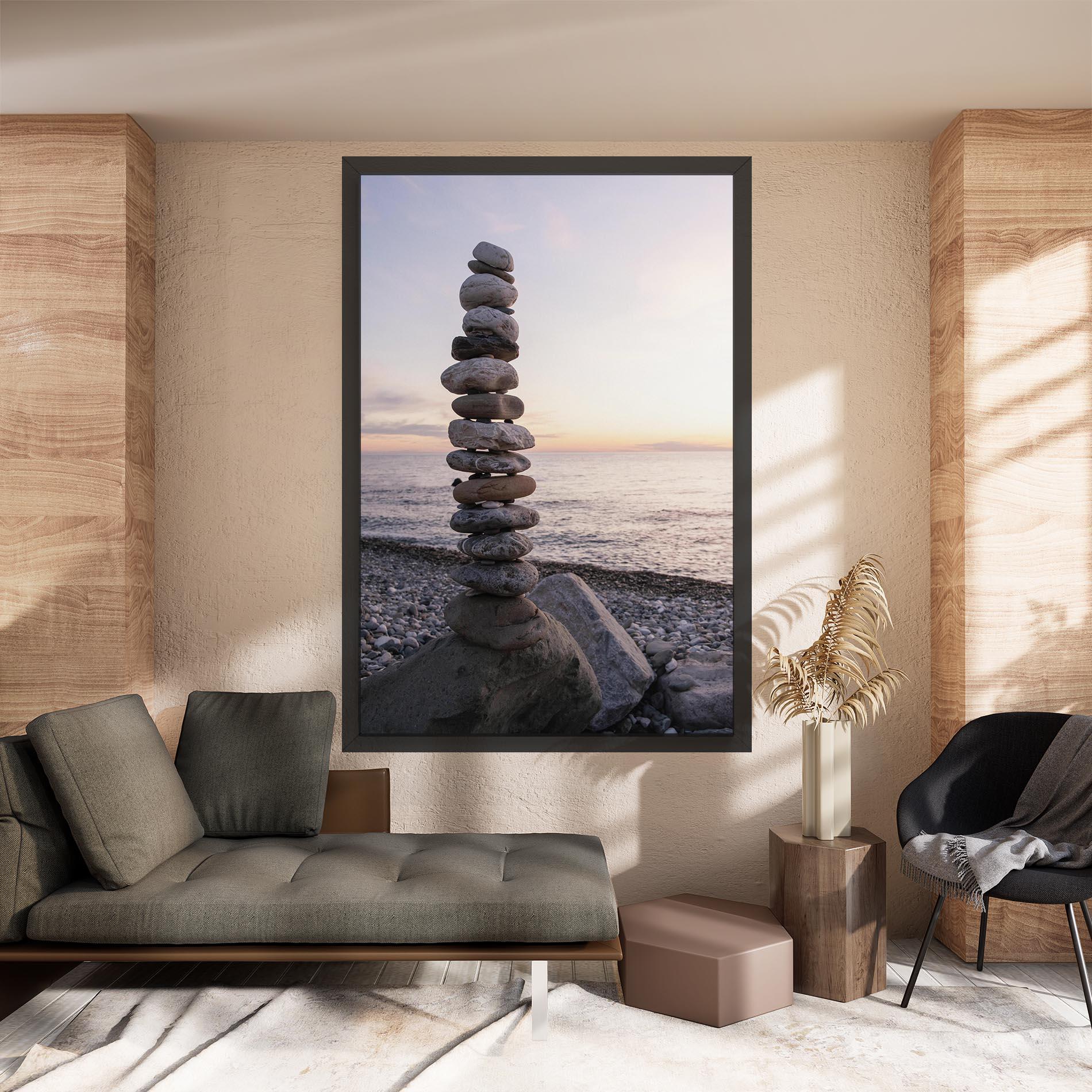 Vászonkép Pebbles Seaside mockup 8