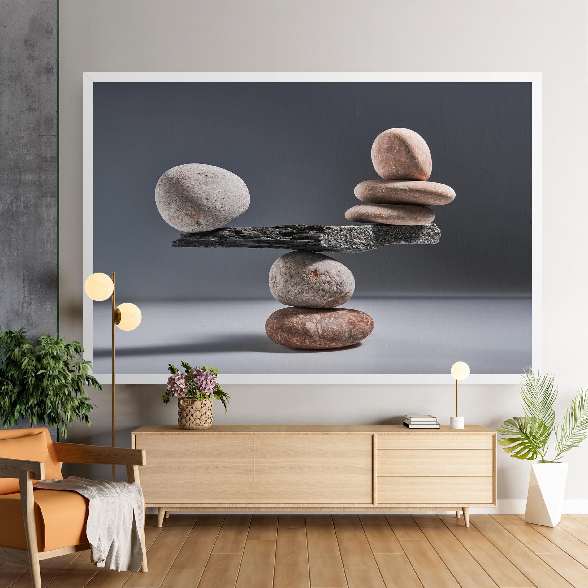 Vászonkép Balancing Pebbles mockup 9