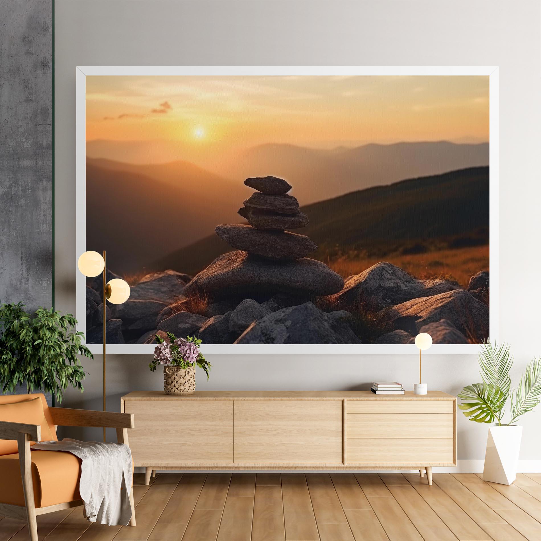 Vászonkép Nature Sunset Stones mockup 9