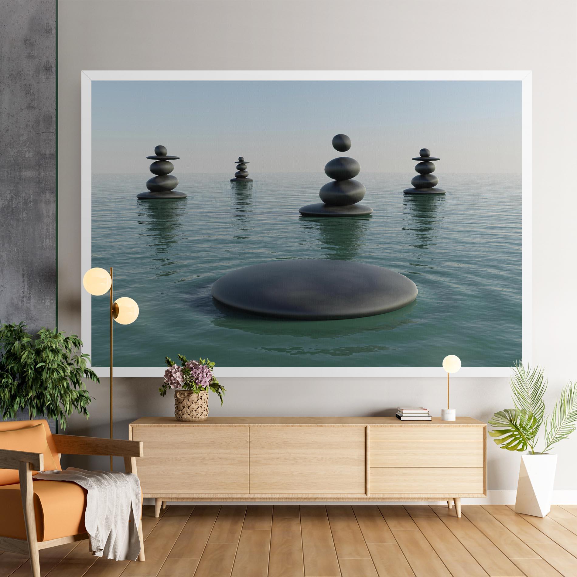 Vászonkép Zen Rock Pool mockup 9