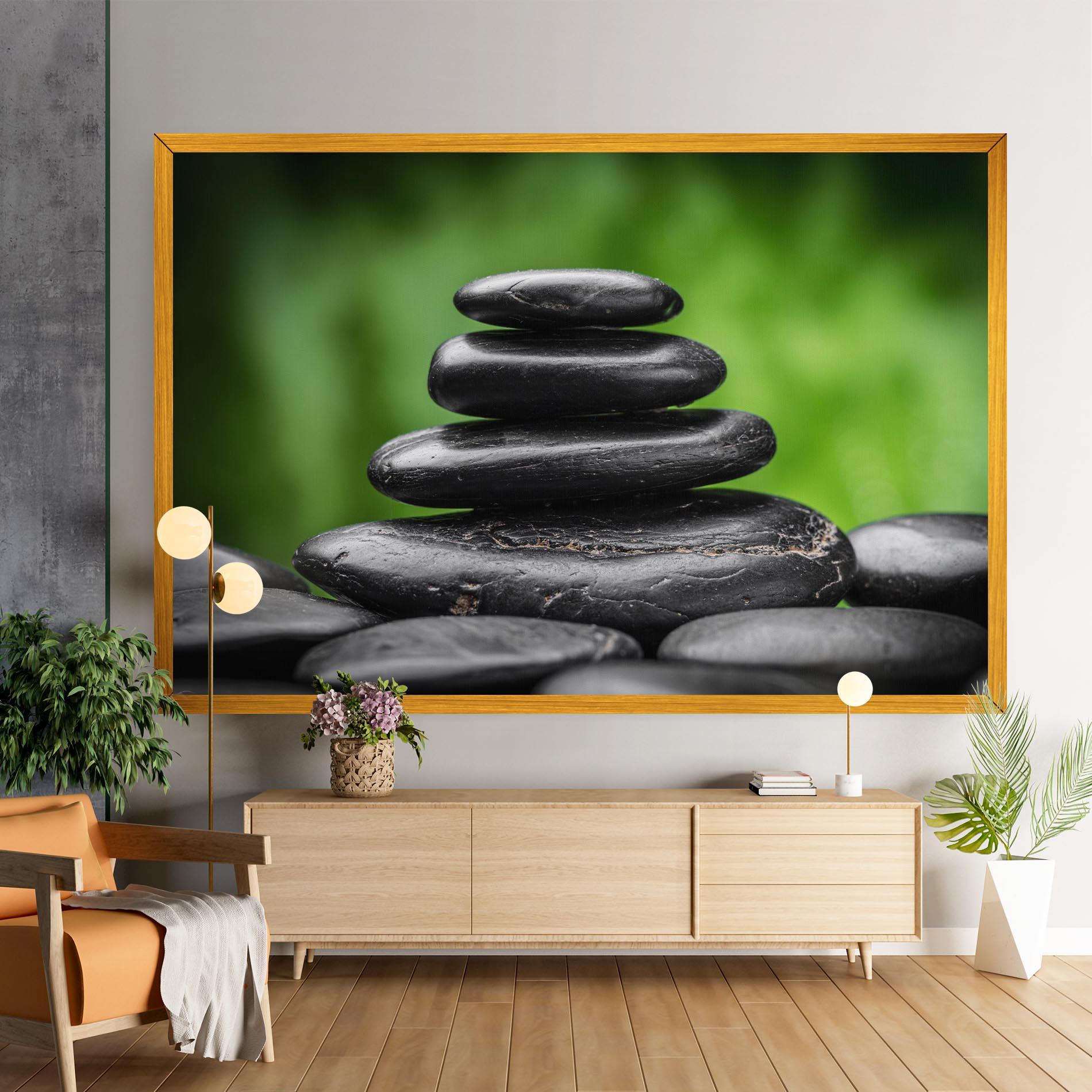Vászonkép Black Stone Meditation mockup 9