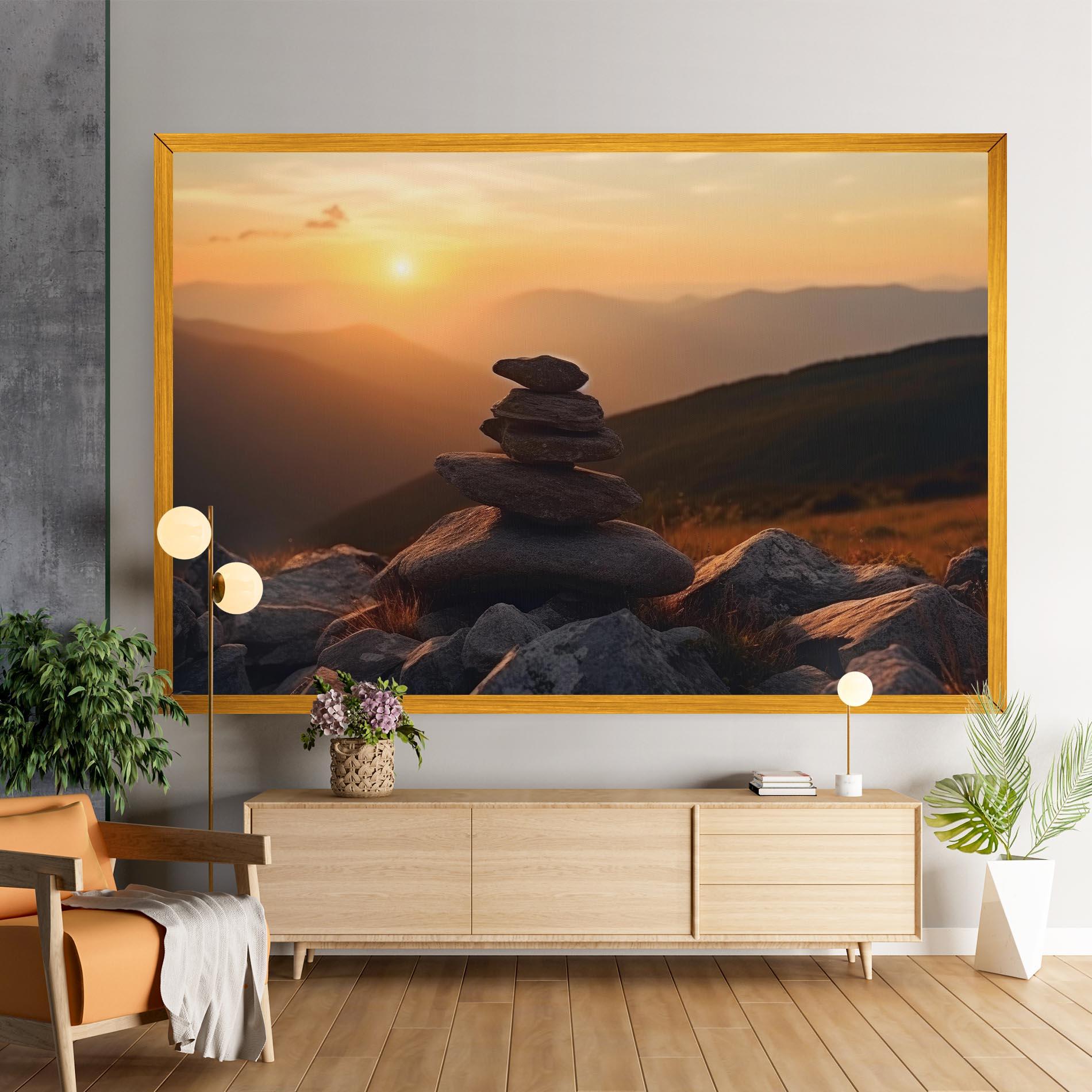 Vászonkép Nature Sunset Stones mockup 9