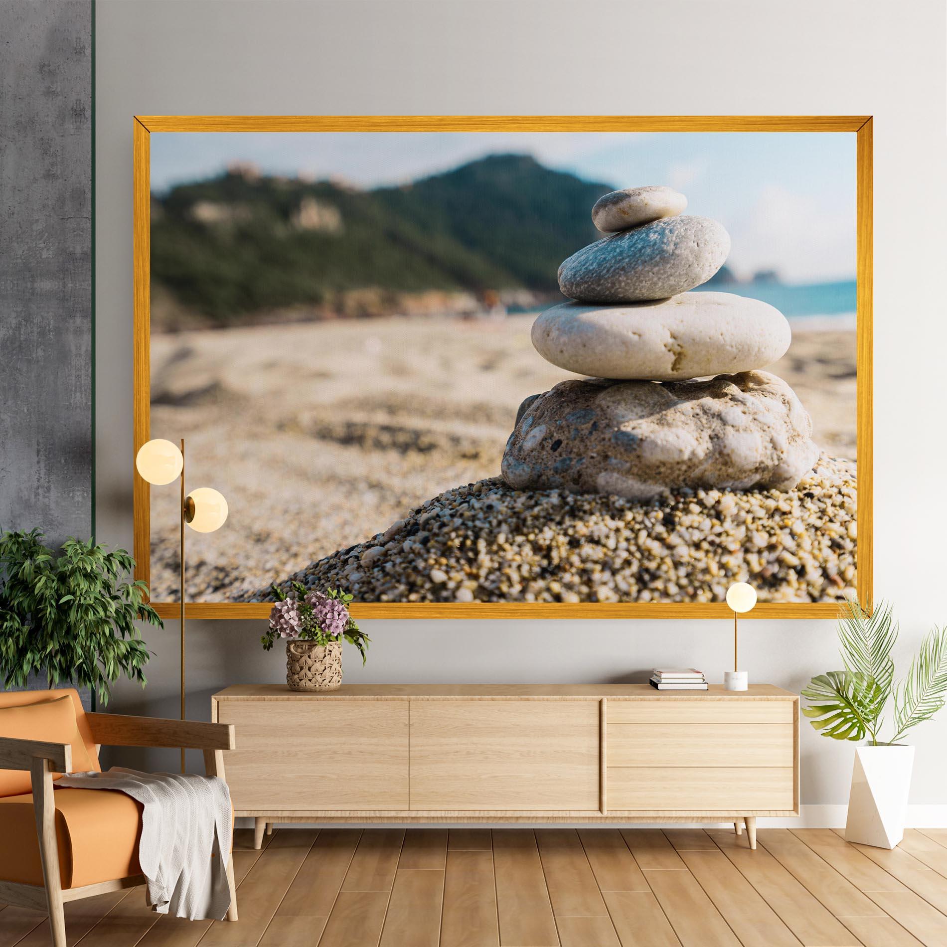 Vászonkép Pyramid Stones Beach mockup 9