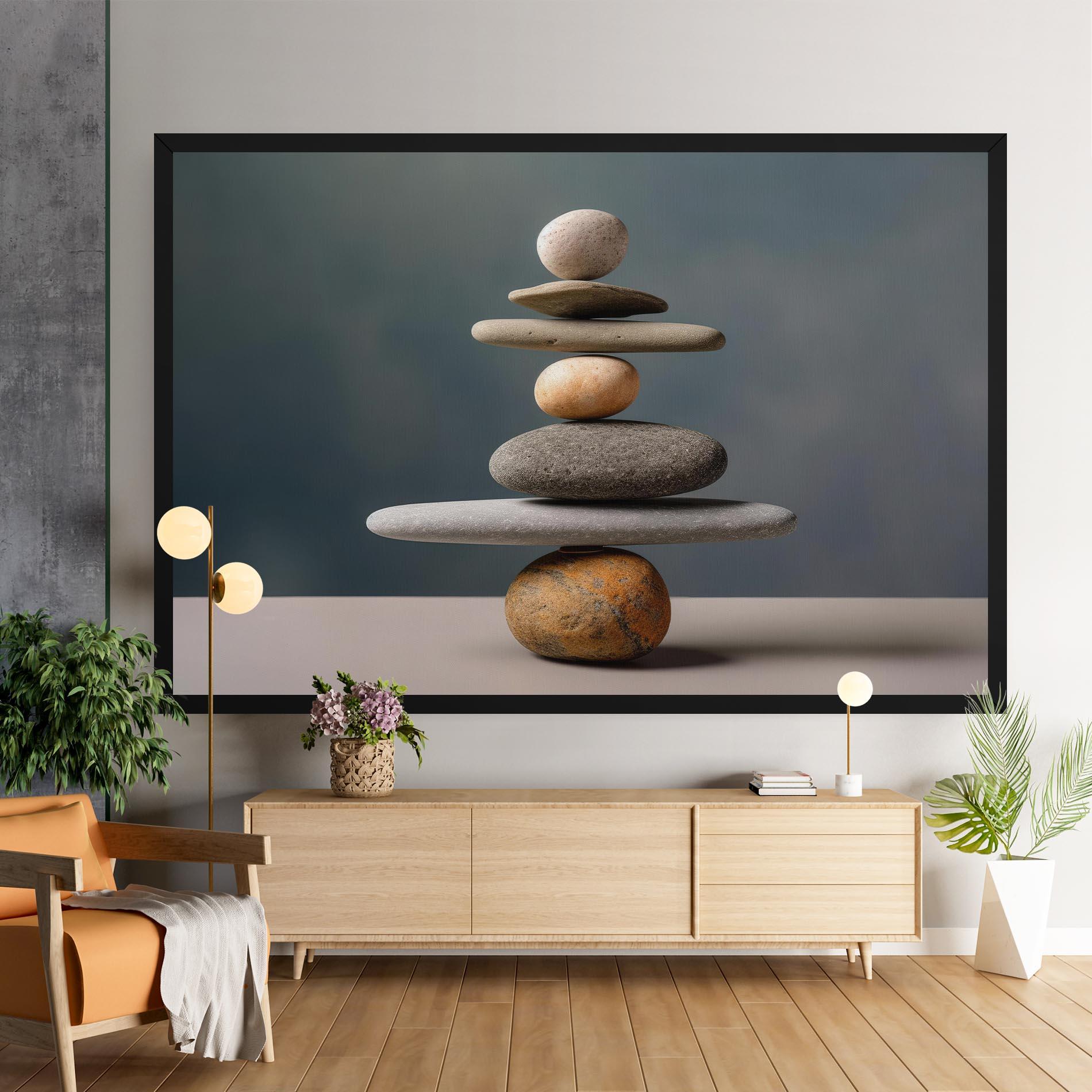 Vászonkép Balance Pebbles Pyramid mockup 9