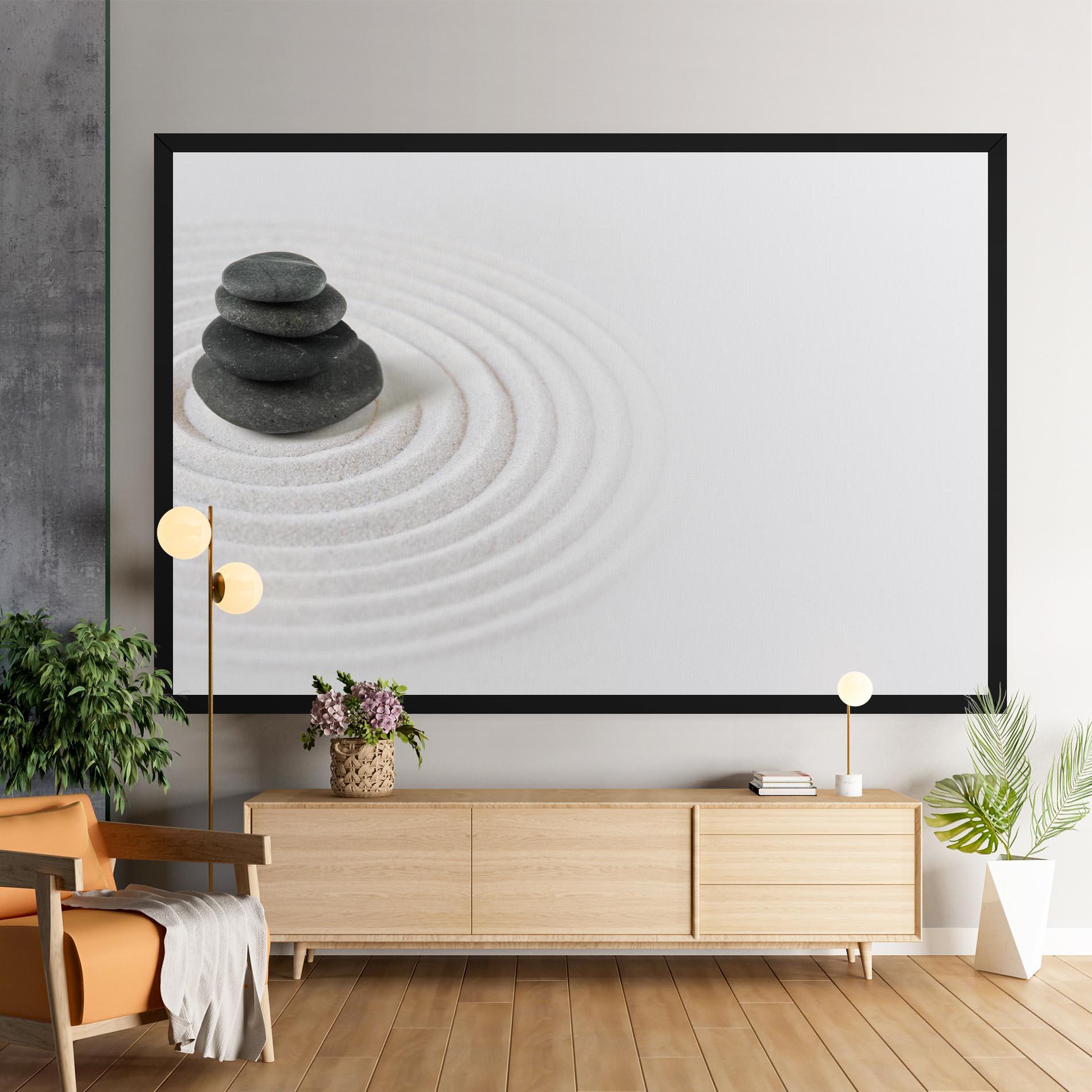 Vászonkép Black Stones Sand mockup 9