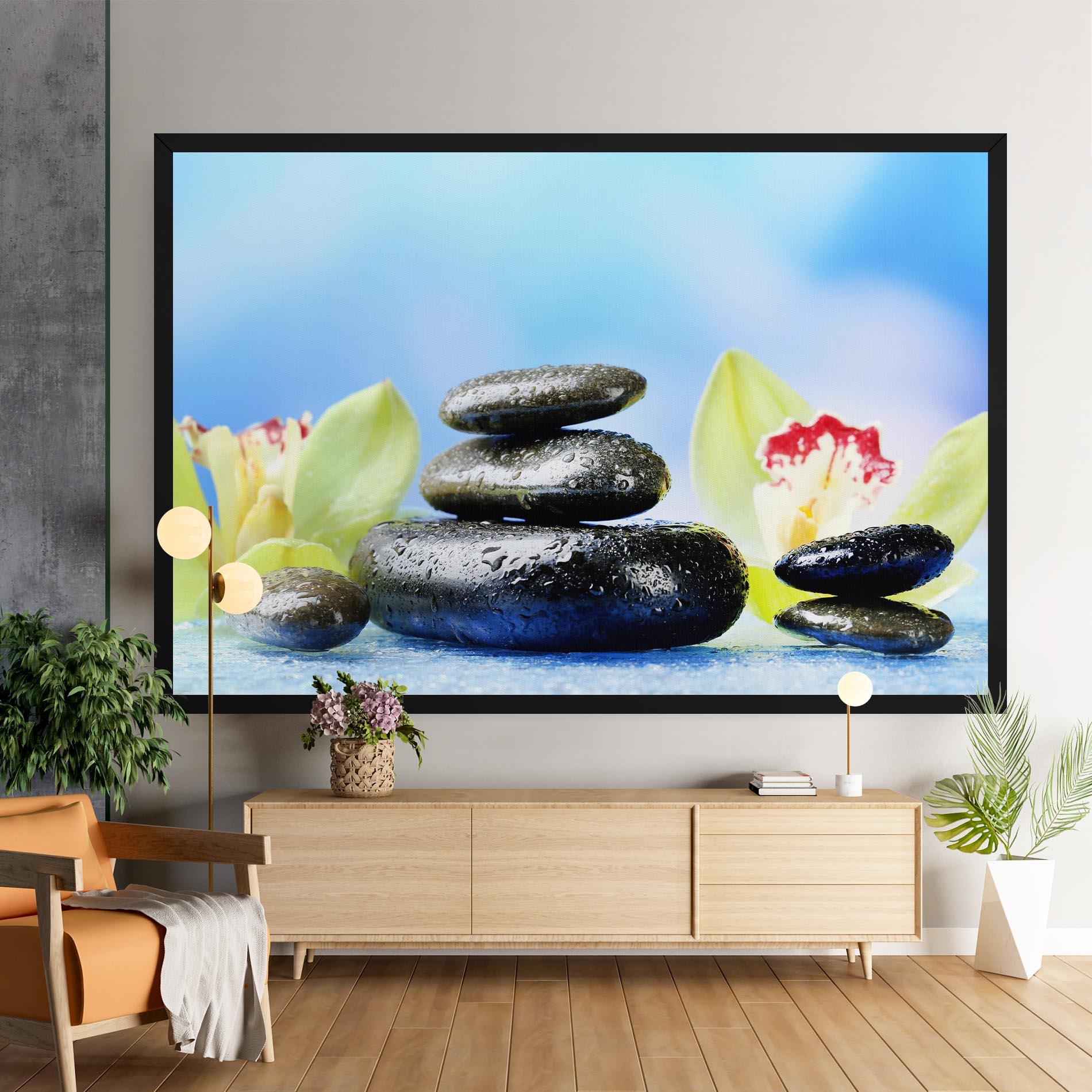 Vászonkép Blooming Orchid Stone mockup 9