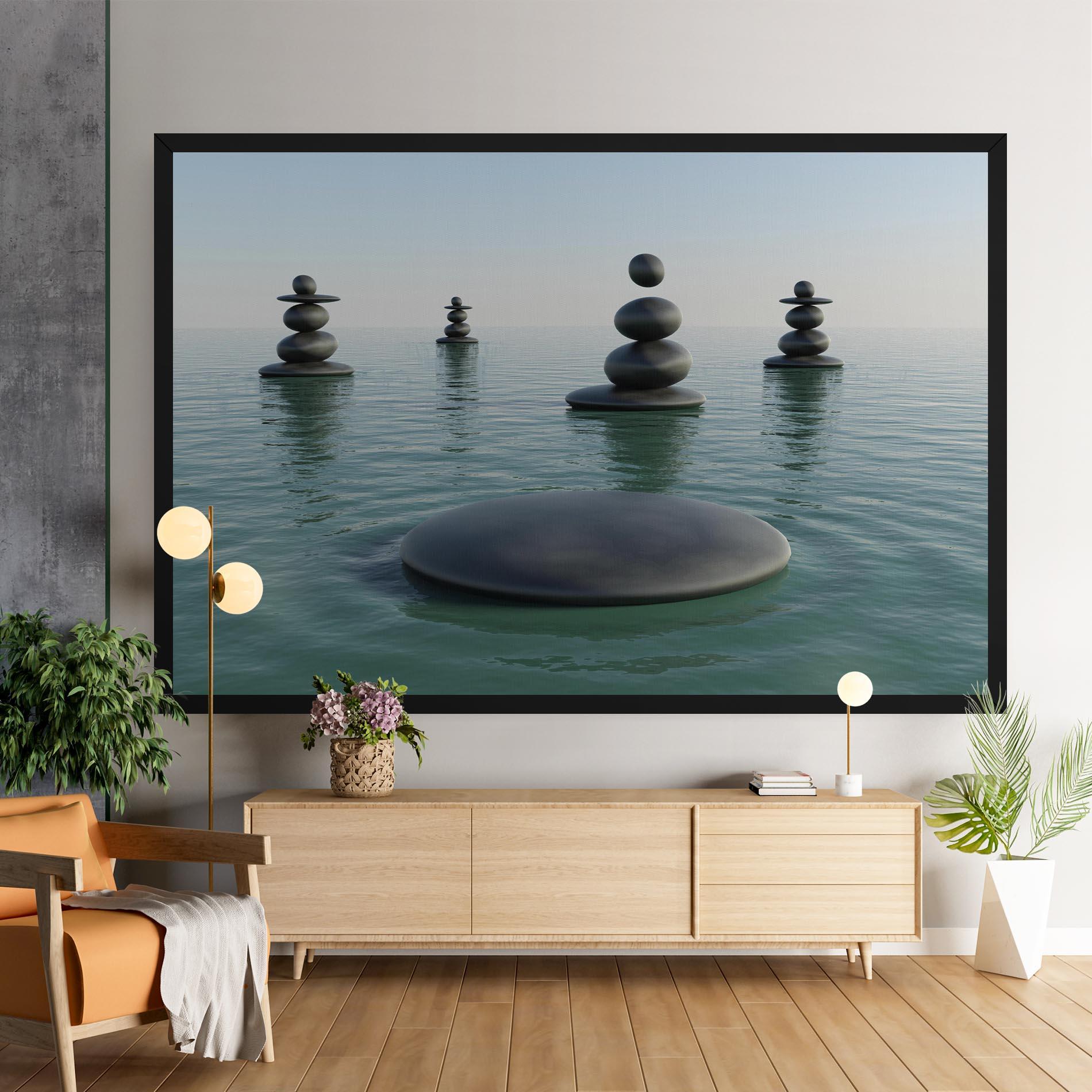 Vászonkép Zen Rock Pool mockup 9