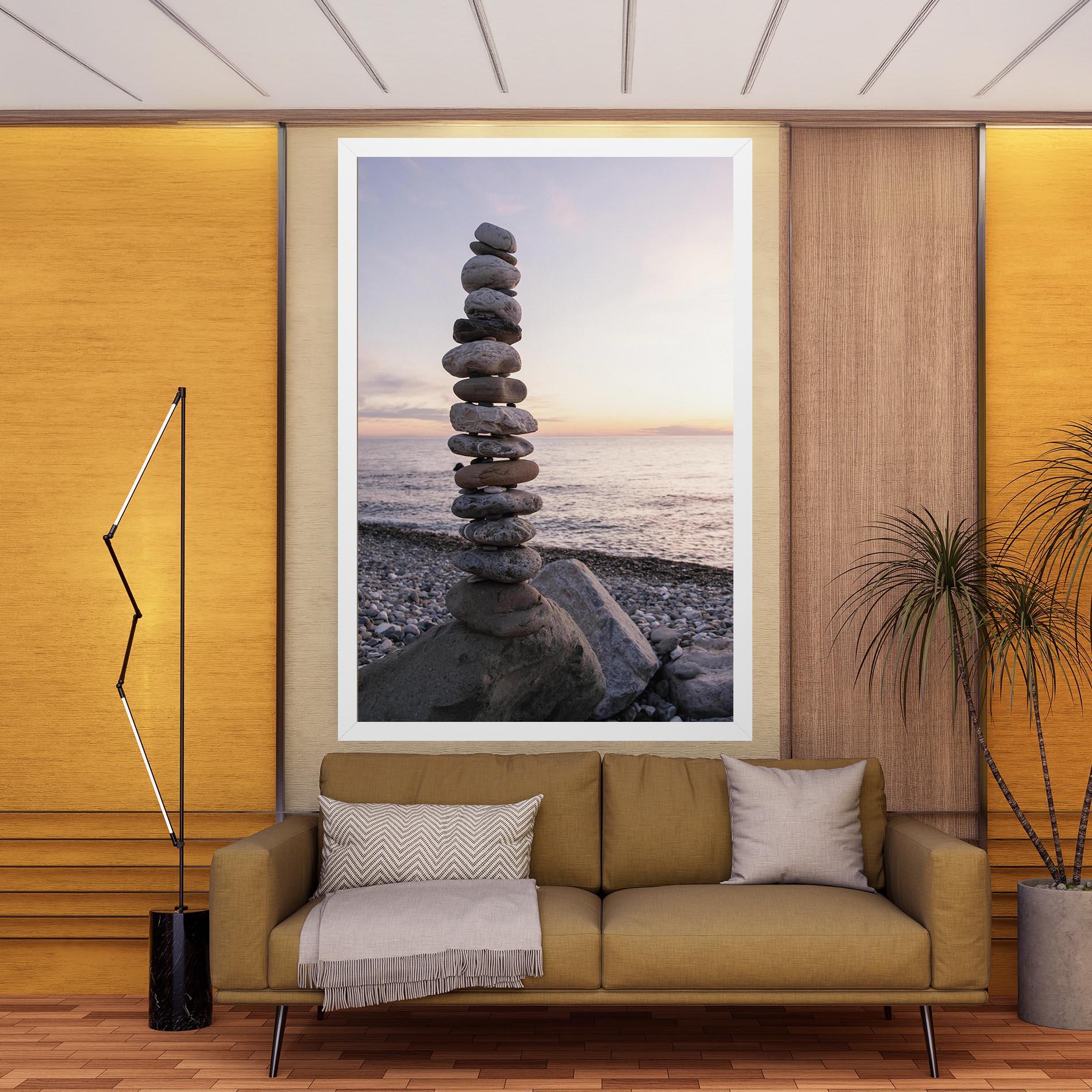 Vászonkép Pebbles Seaside mockup 9
