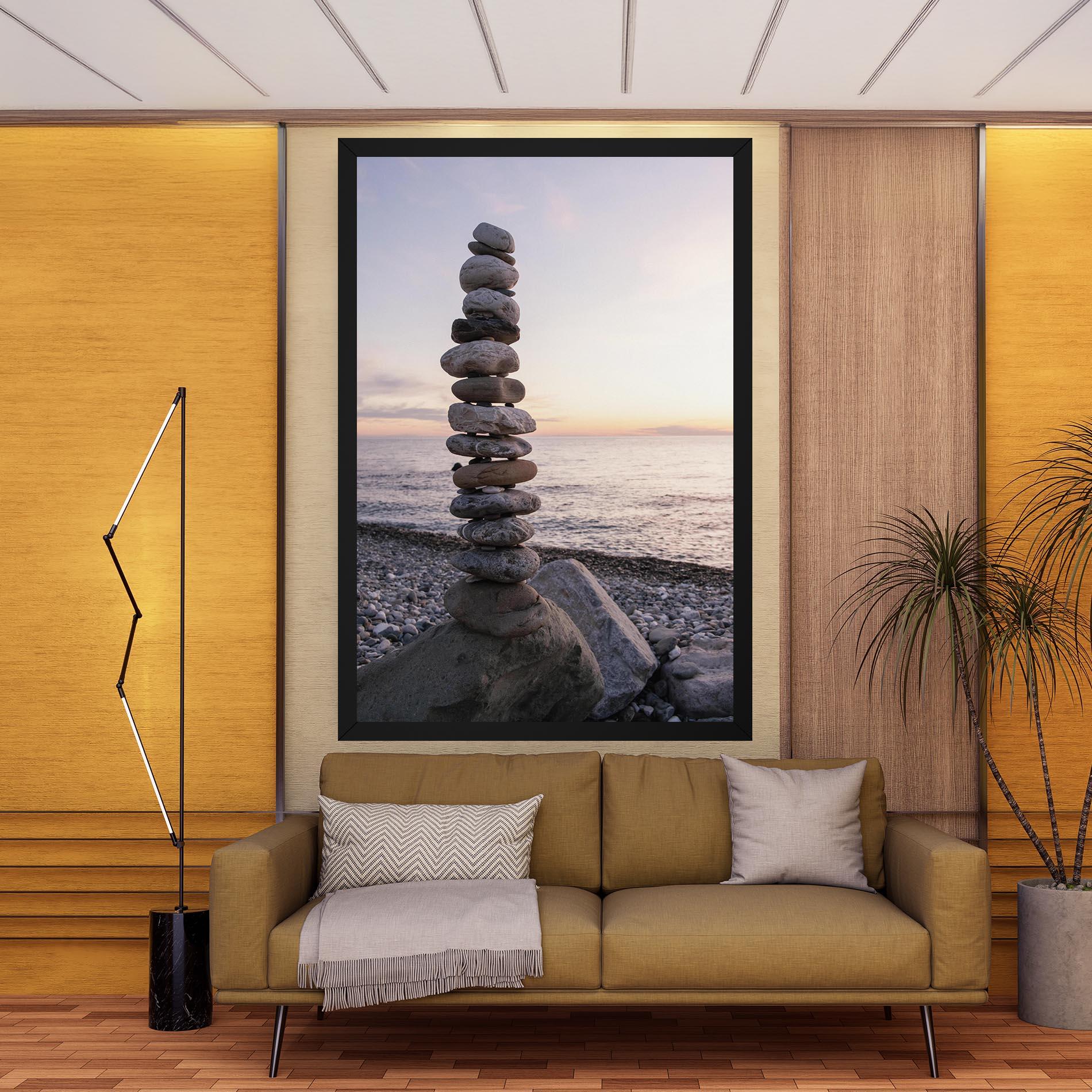 Vászonkép Pebbles Seaside mockup 9