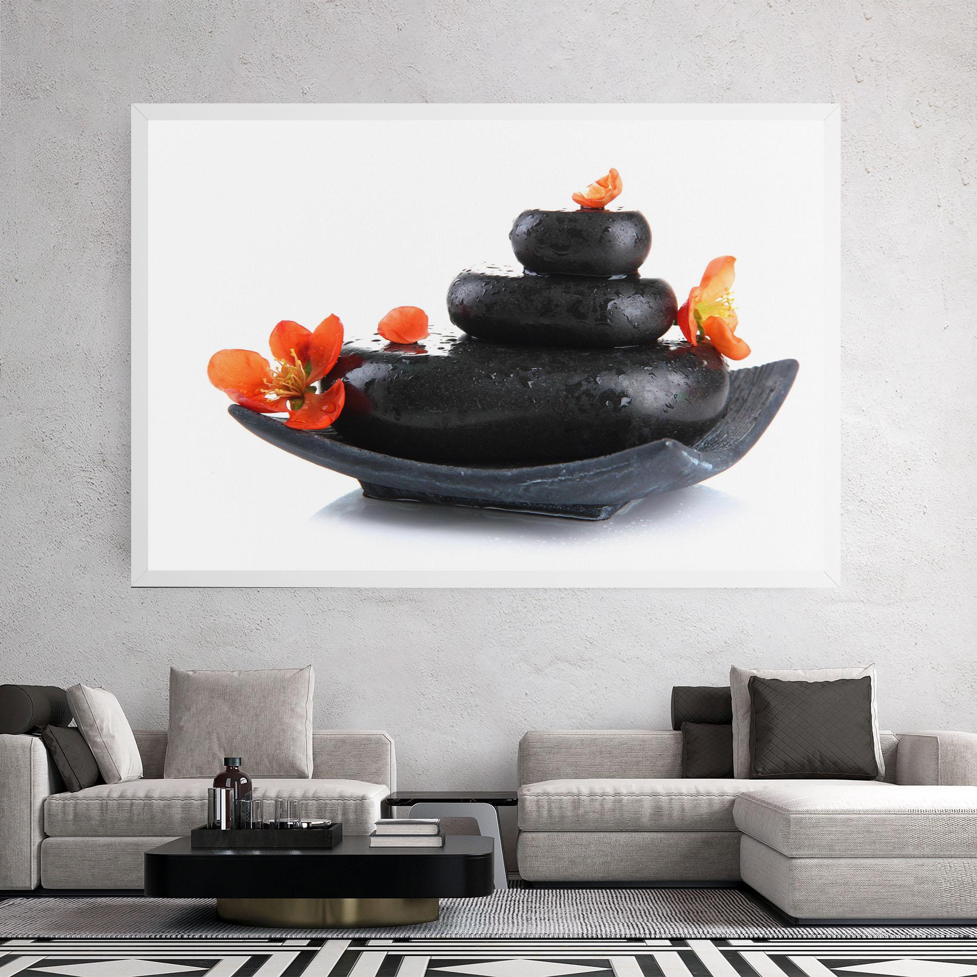 Vászonkép Spa Stones Flowers mockup 2