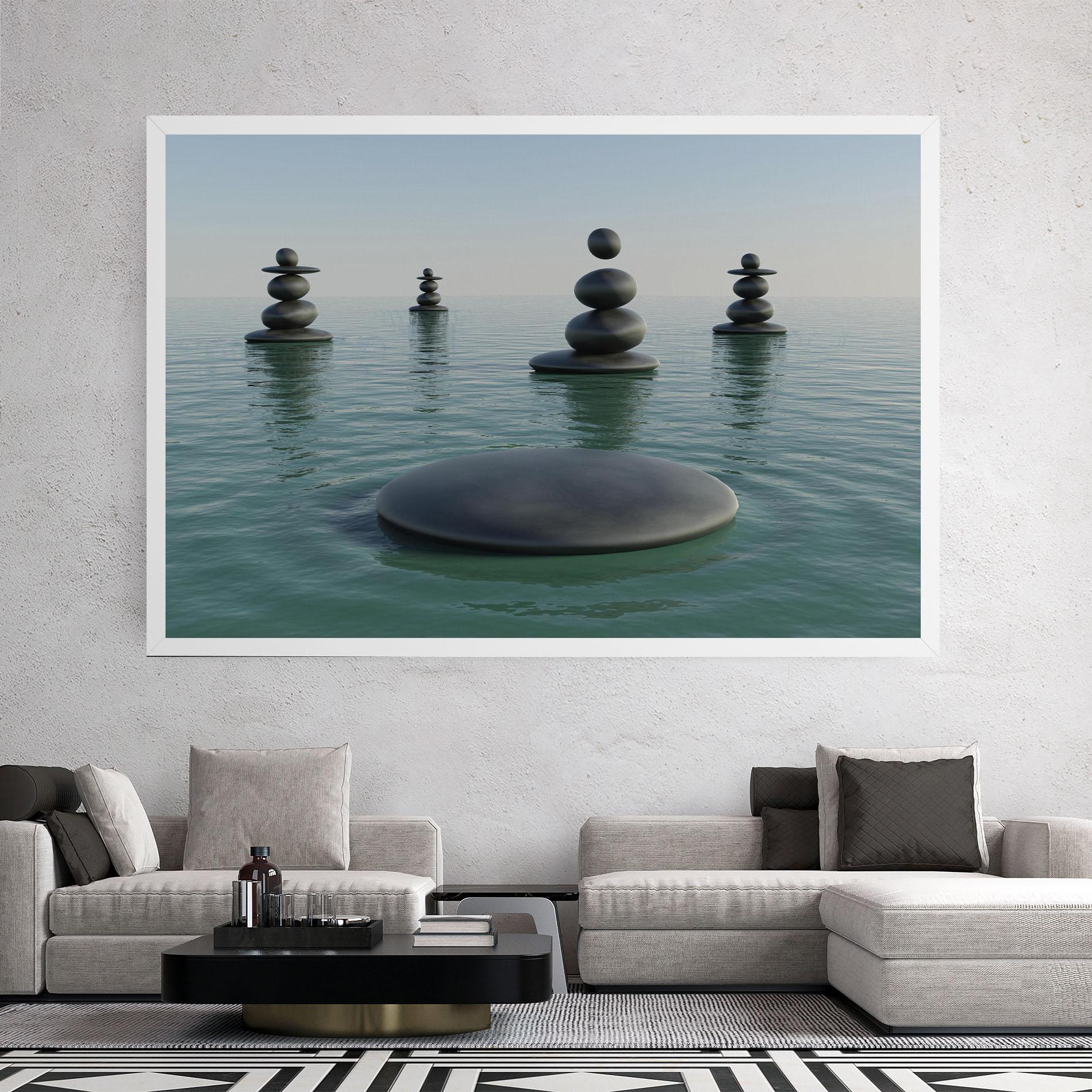 Vászonkép Zen Rock Pool mockup 2