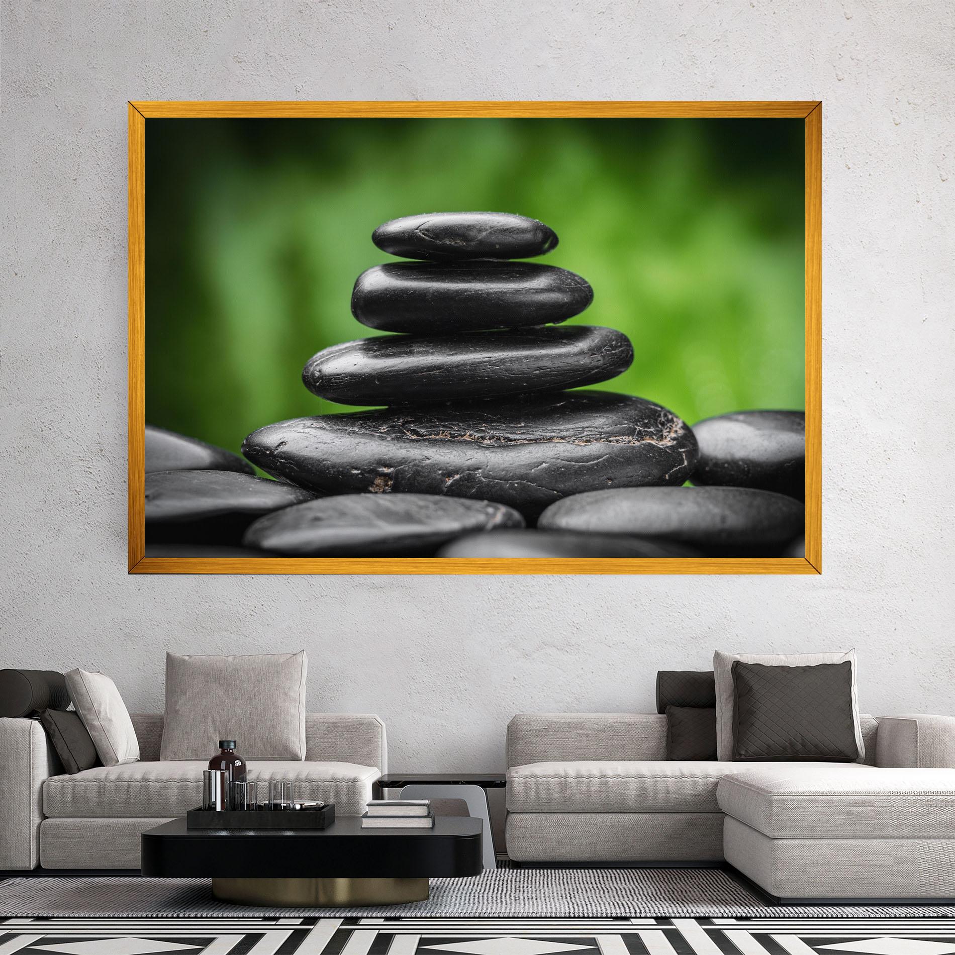 Vászonkép Black Stone Meditation mockup 2