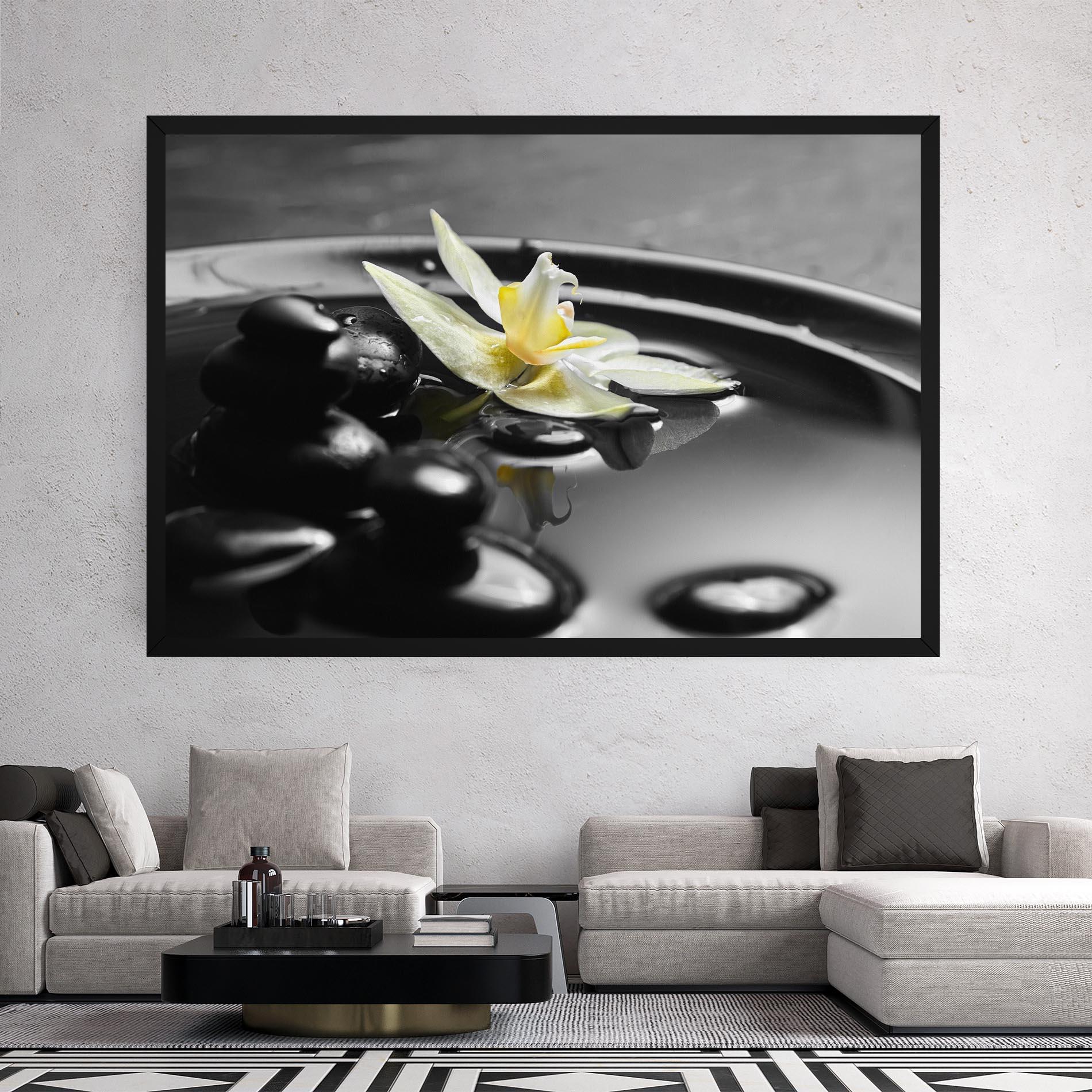 Vászonkép Pebbles Yellow Flower mockup 2