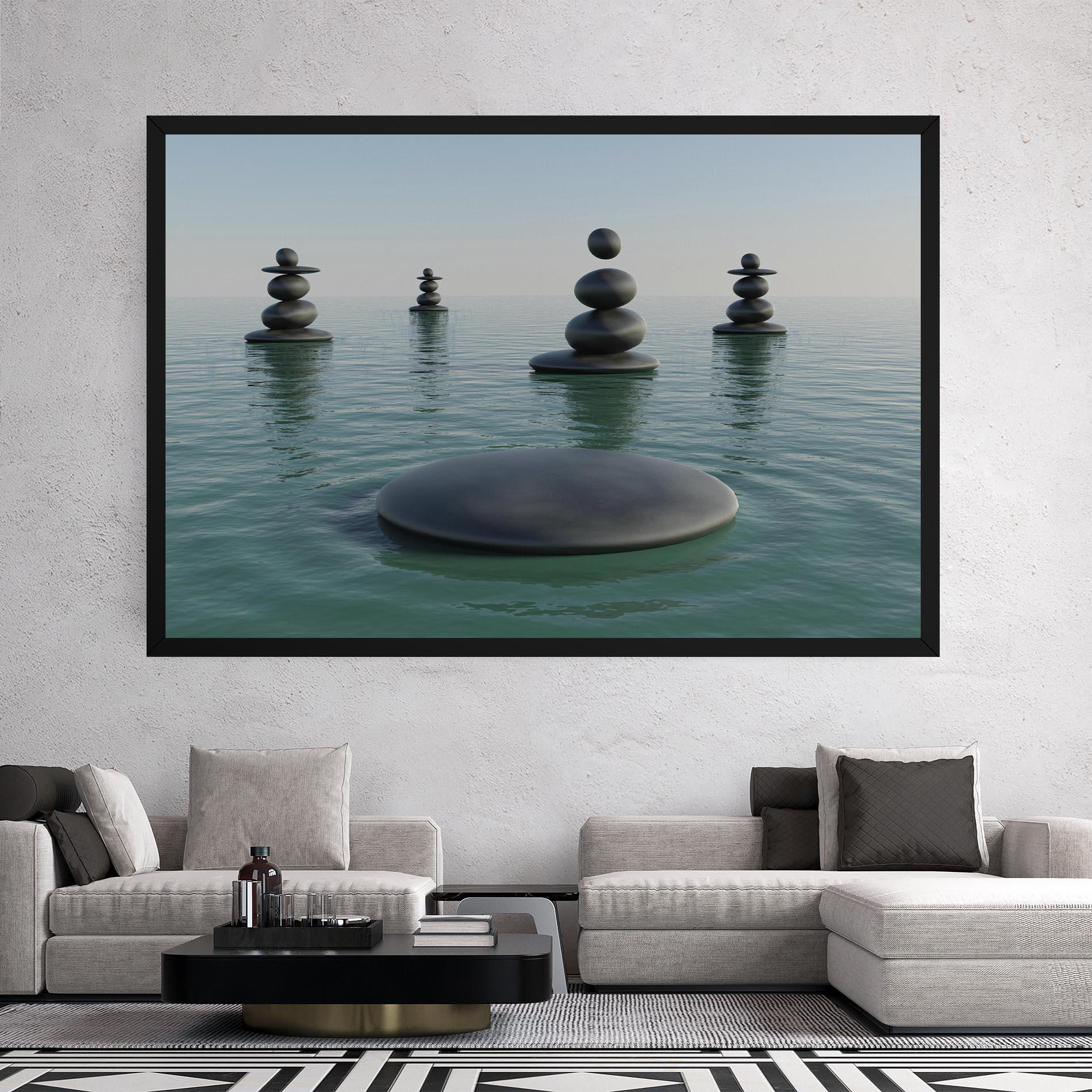 Vászonkép Zen Rock Pool mockup 2